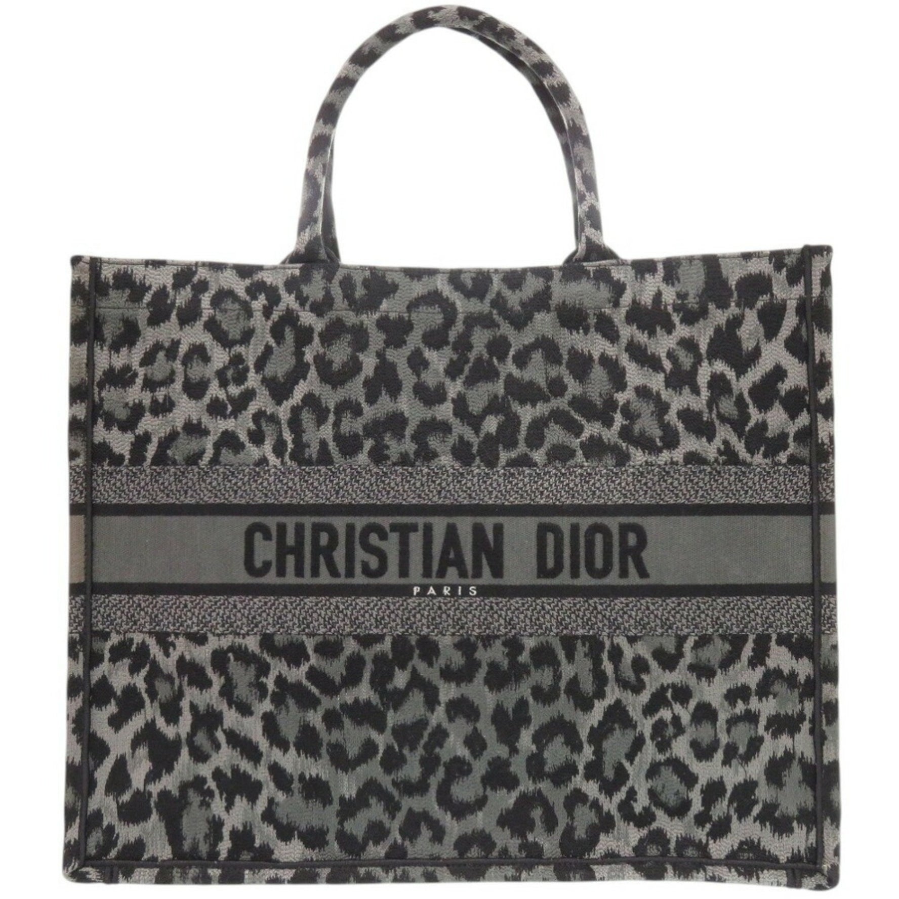 Christian Dior Leopard Print Book Tote Large Canvas Bag