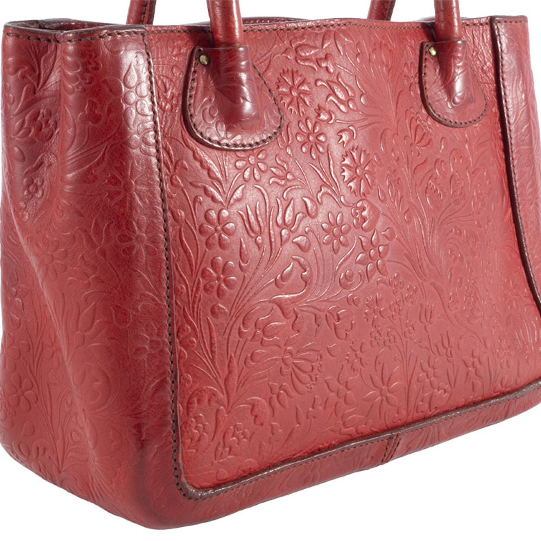 Miu Miu Miu Flower Embossed Handbag Red Leather, MIU