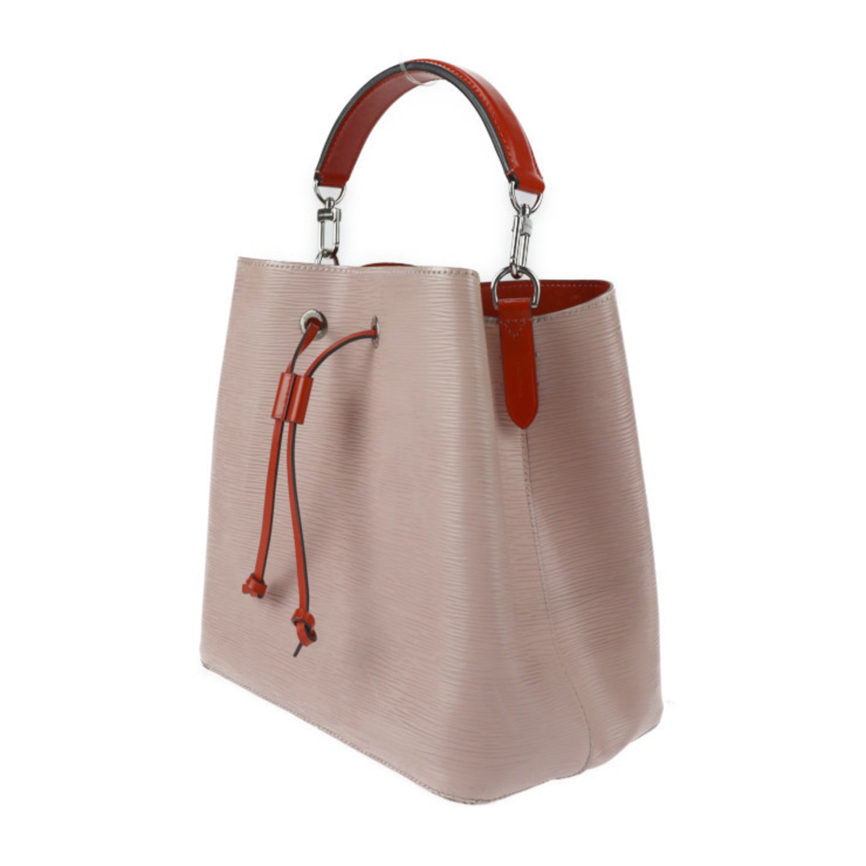 Louis Vuitton Neonoe Handbag Epi Leather Calf Rose Ballerine Orange Series Silver Hardware Shoulder Bicolor