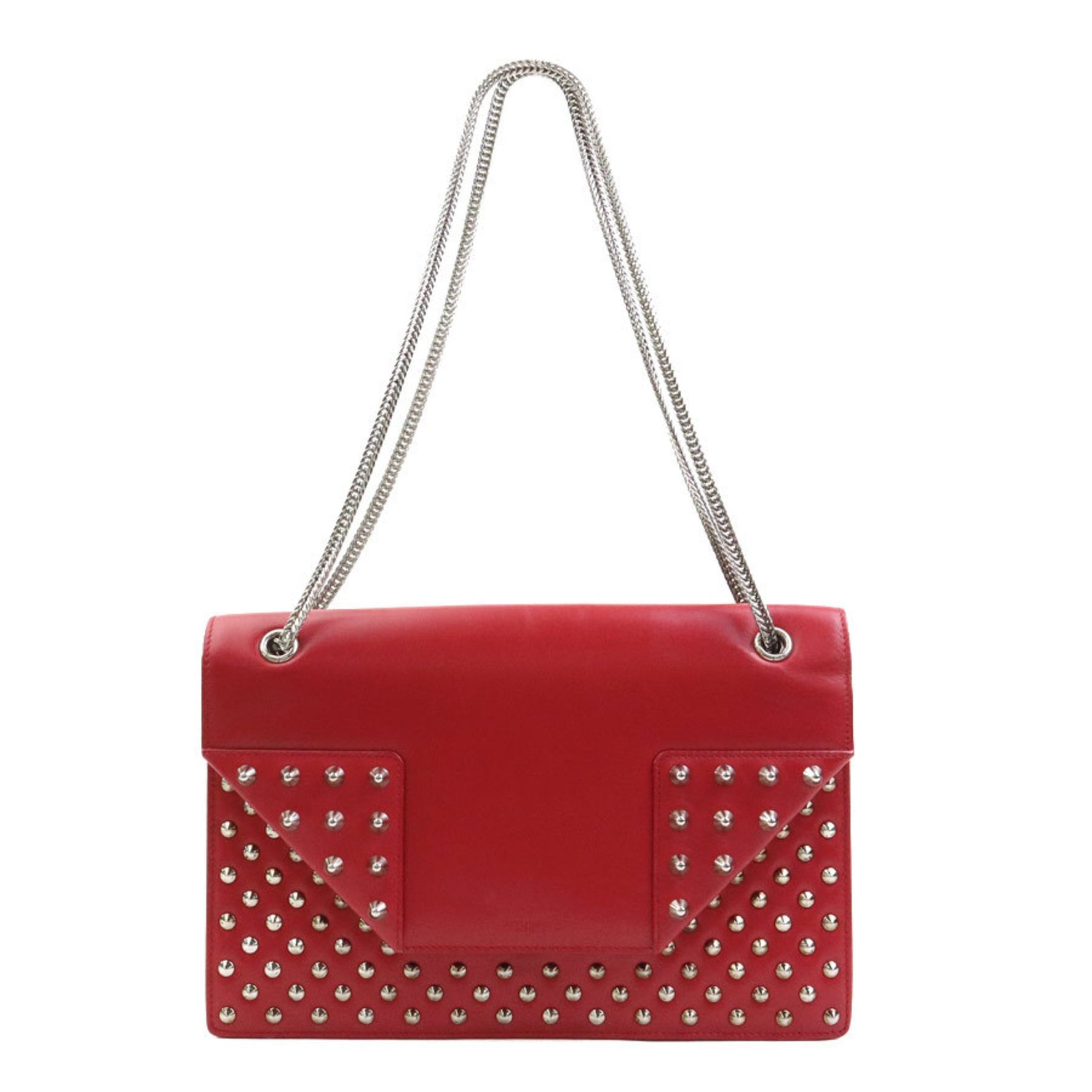 Saint Laurent SAINT LAURENT shoulder bag leather metal red silver women's w1108a