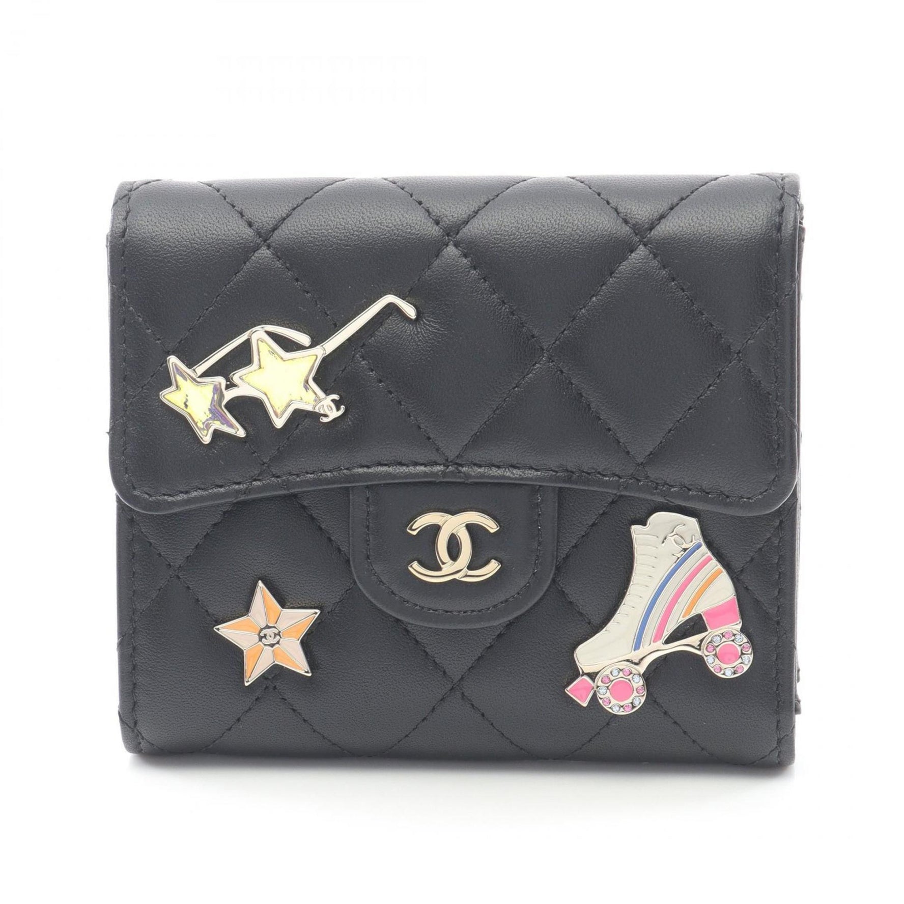 CHANEL Classic Small Flap Wallet Matelasse Trifold in Lambskin Leather