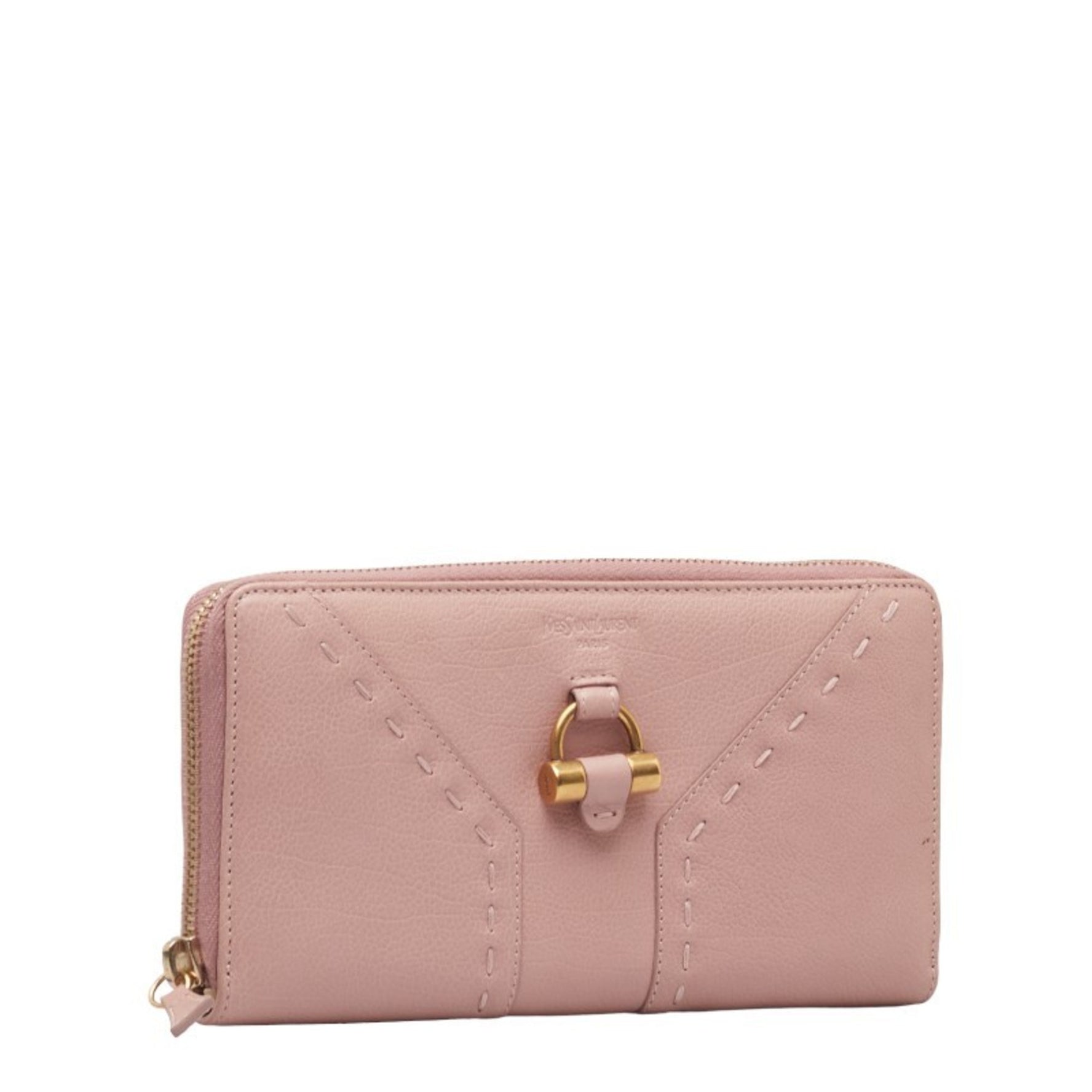 Saint Laurent Muse Round Long Wallet Pink Leather Women's SAINT LAURENT