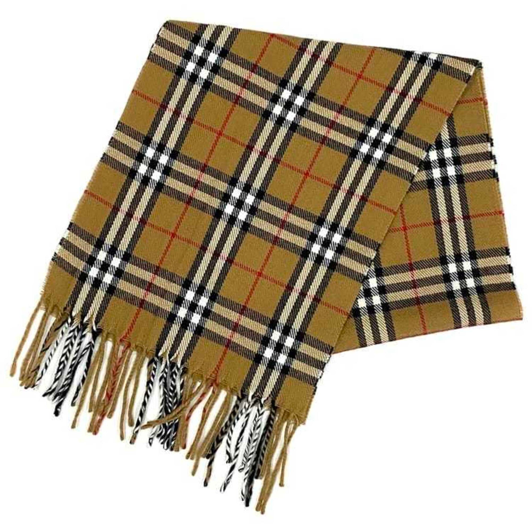 Burberry scarf ec-23026 brown check wool 100% Burberrys pattern for women and men