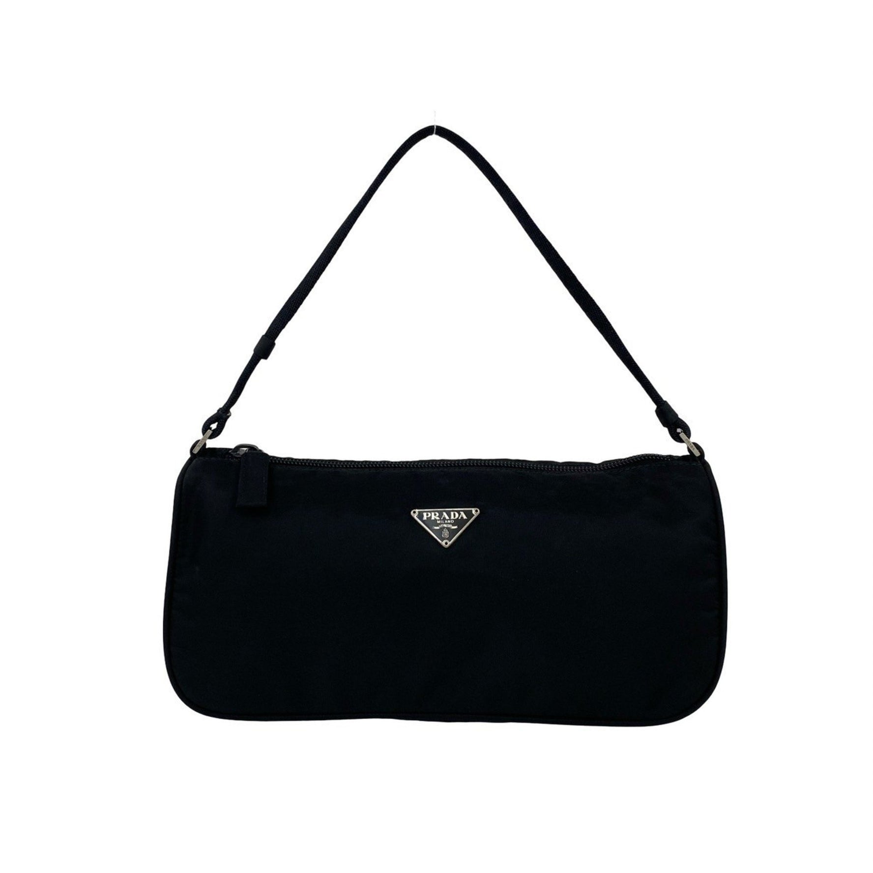 PRADA Triangle Logo Plate Hardware Tessuto Nylon Handbag Mini One-Shoulder Bag Pouch