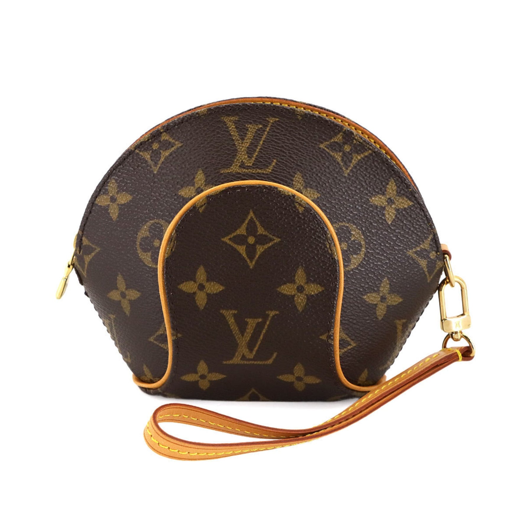 Louis Vuitton Monogram Mini Elipse Clutch Bag/Pouch, Brown with Gold Hardware