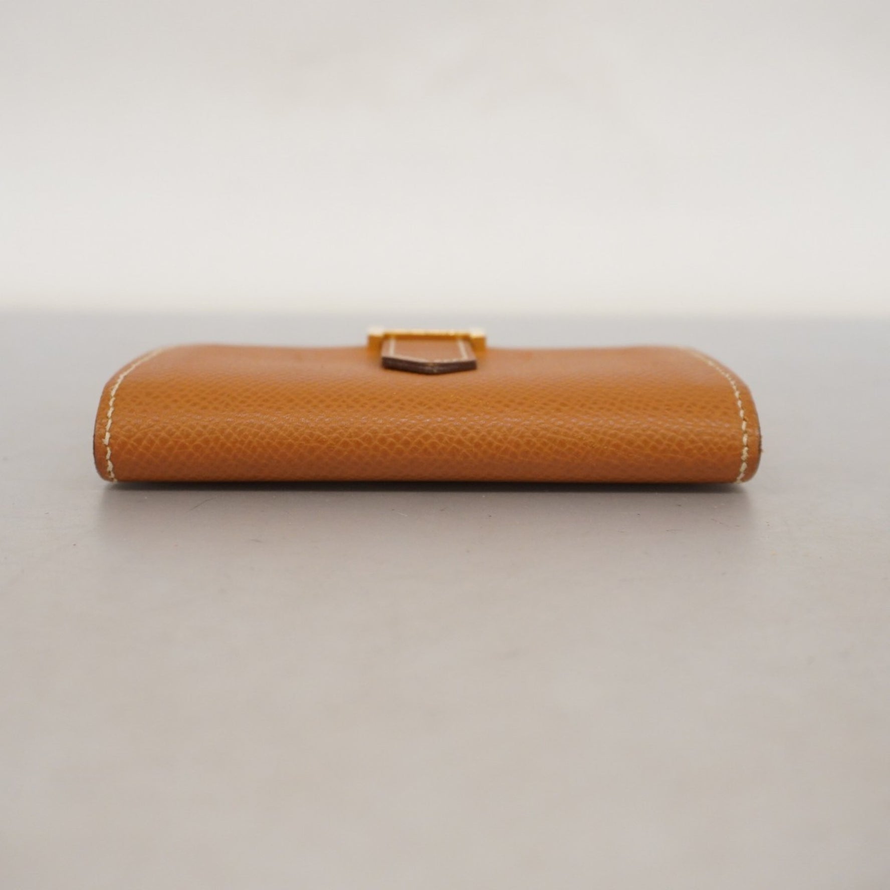 Hermes Hermès Bearn Mini Wallet/Coin Case, Epsom Leather, Gold, A Stamp, Men's/Women's