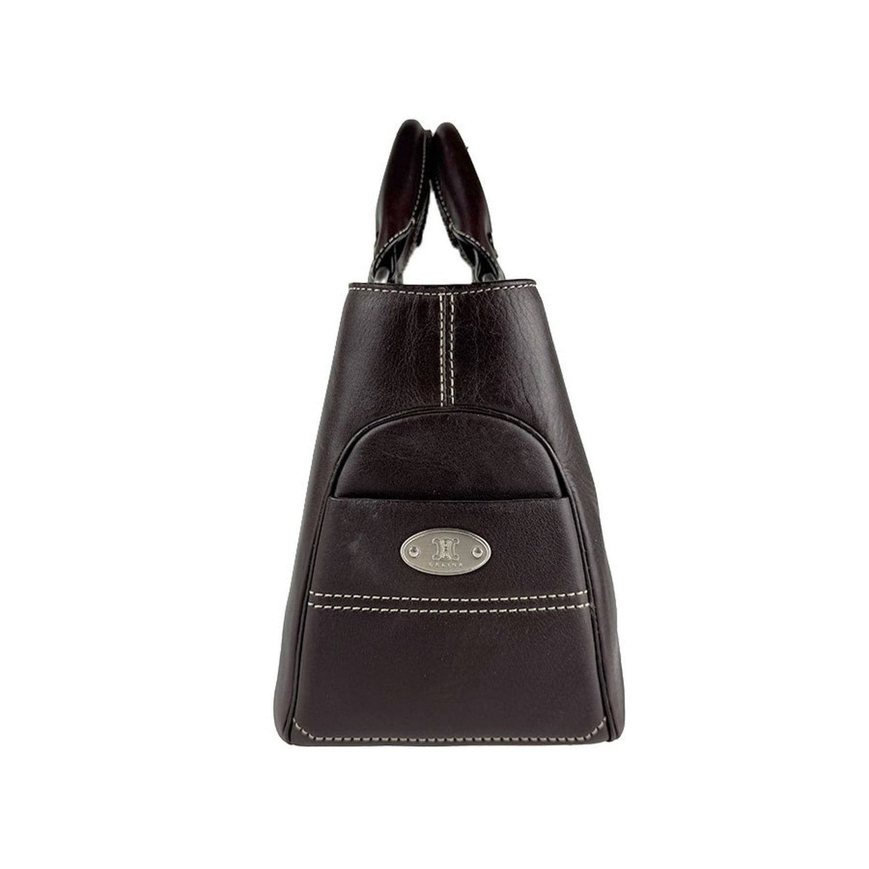 Celine Boogie Bag, Leather, Dark Brown and Silver