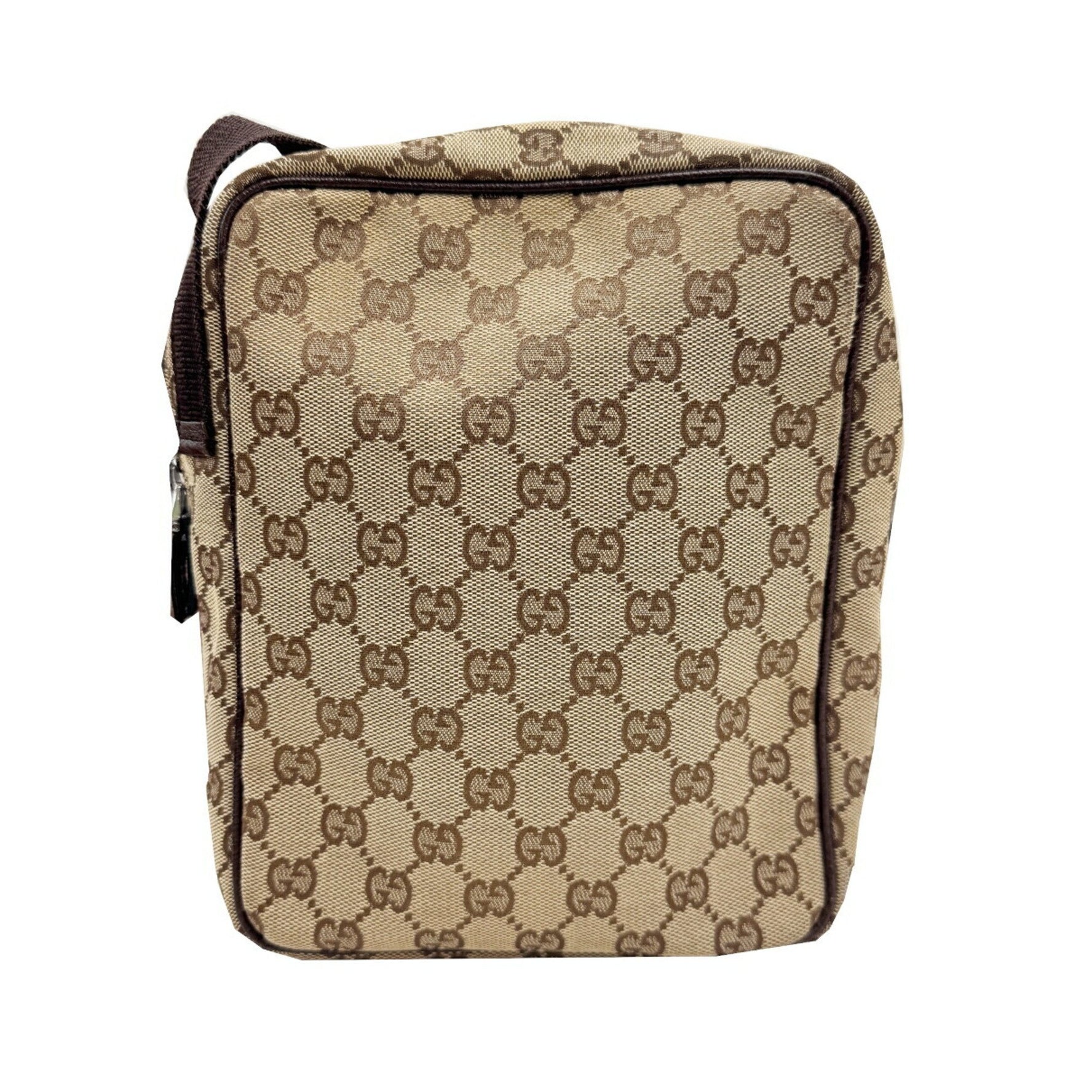 GUCCI Shoulder Bag 03136 GG Canvas Leather