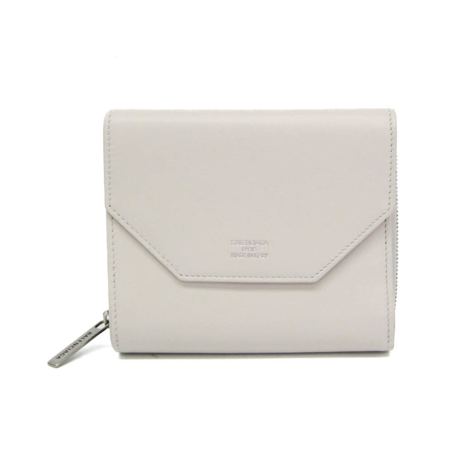 Balenciaga Envelope Compact Wallet Men,Women Leather Wallet (tri-fold) Black,Off-white