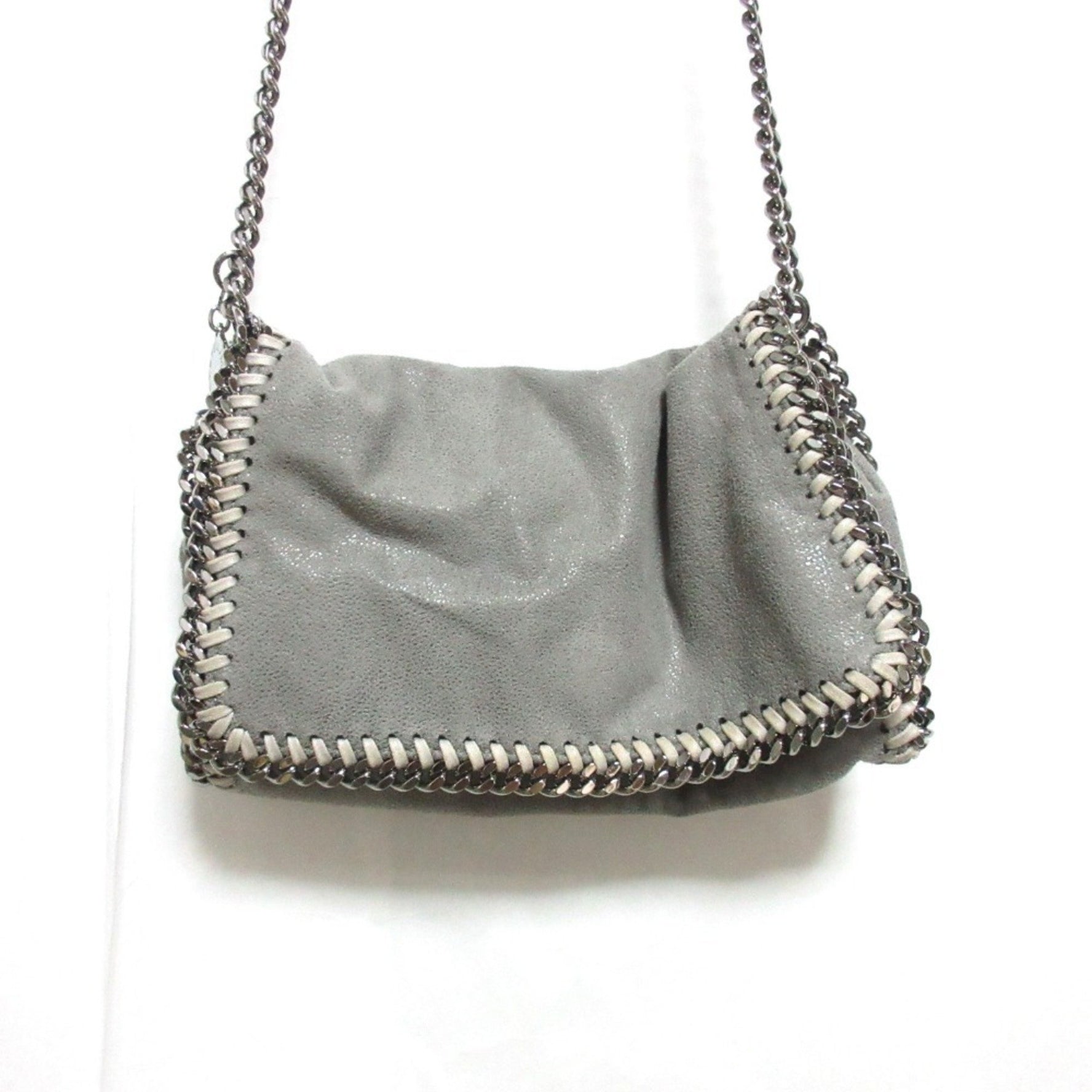 Stella McCartney STELLA McCARTNEY Falabella Chain Flap Mini Shoulder Bag Grey