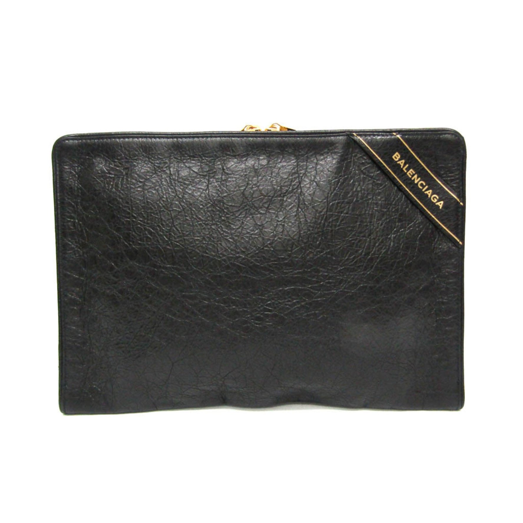 Balenciaga Men,Women Leather Clutch Bag Black
