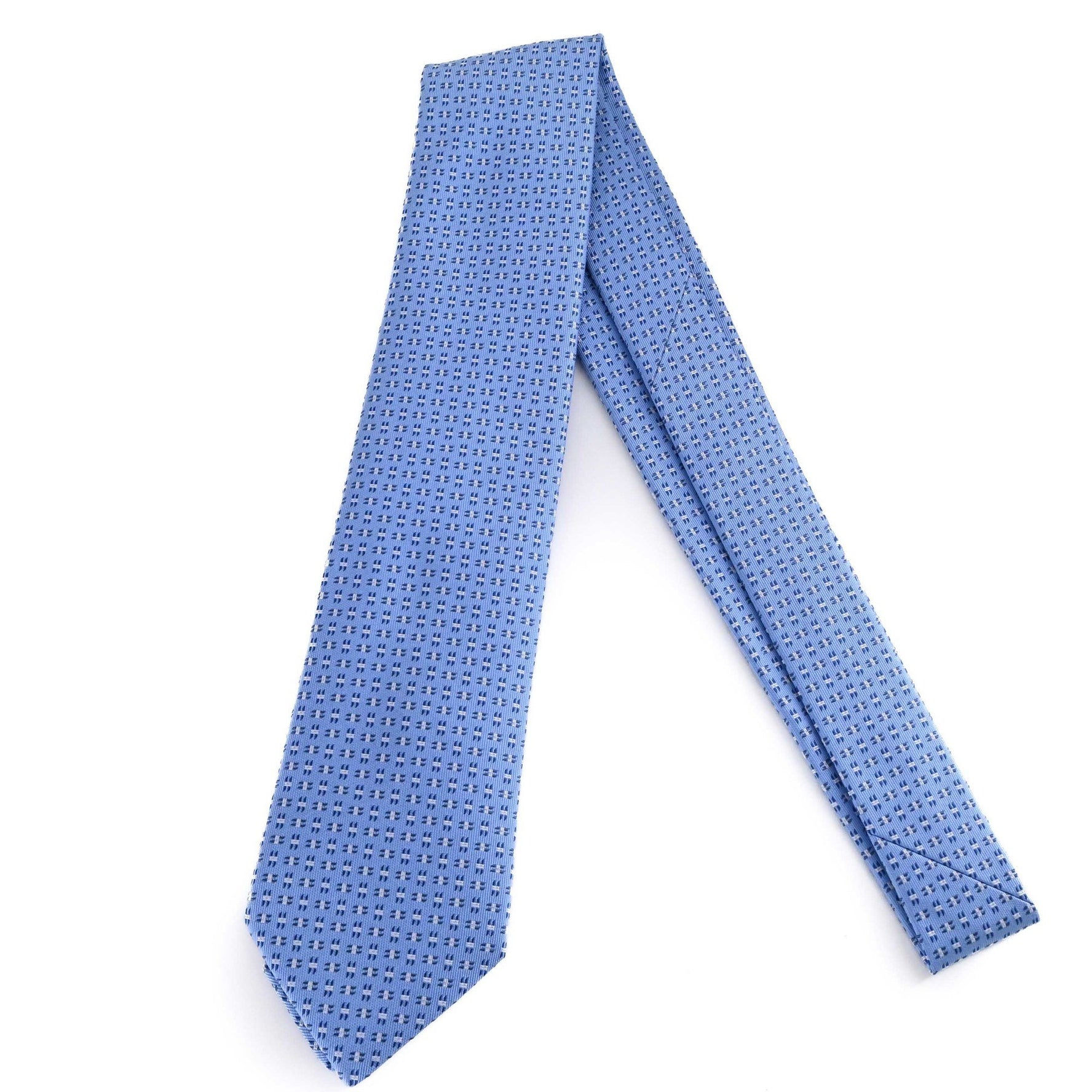 HERMES H Tie Silk Blue Ciel Light