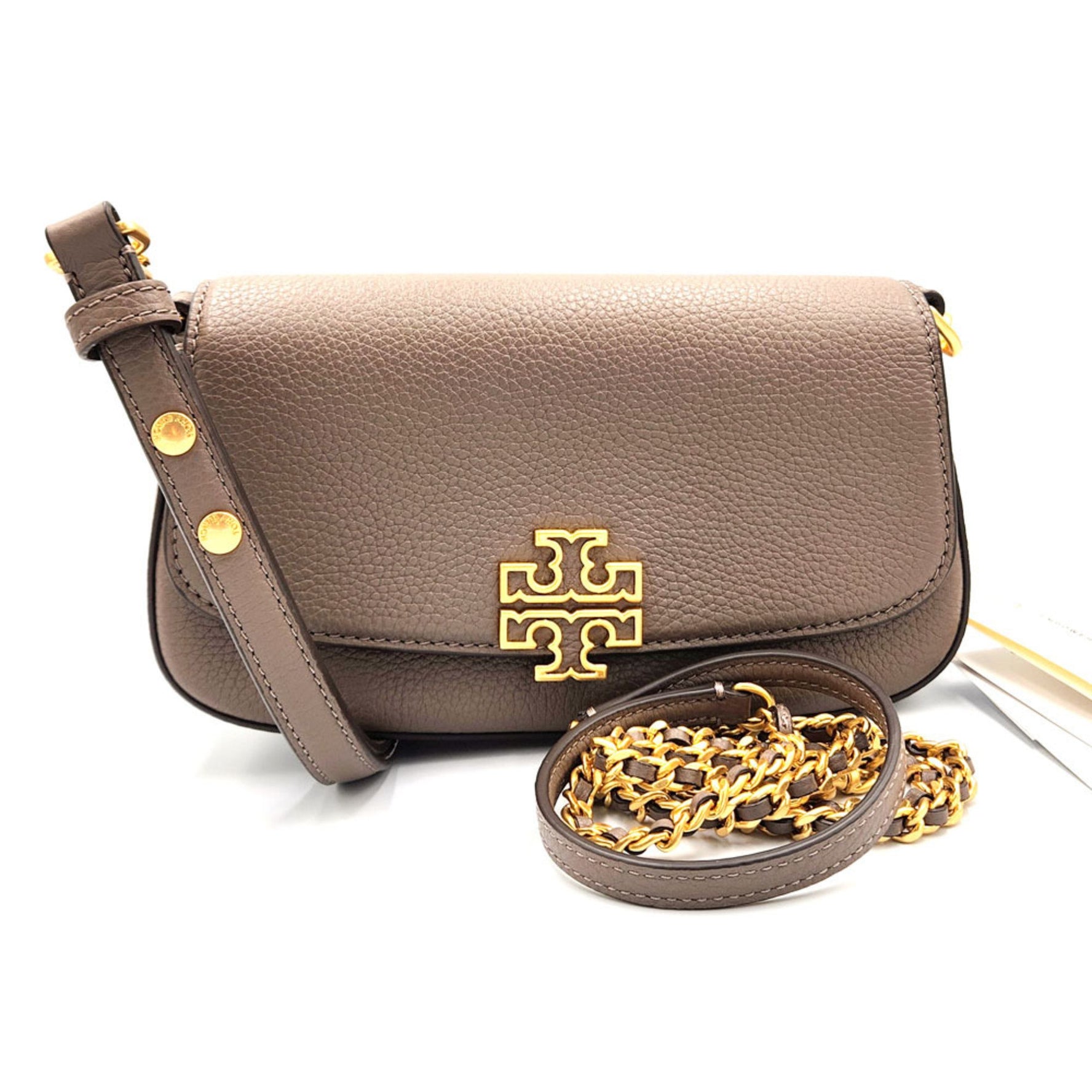 TORY BURCH Britain Shoulder Bag Portobello Leather S Women's