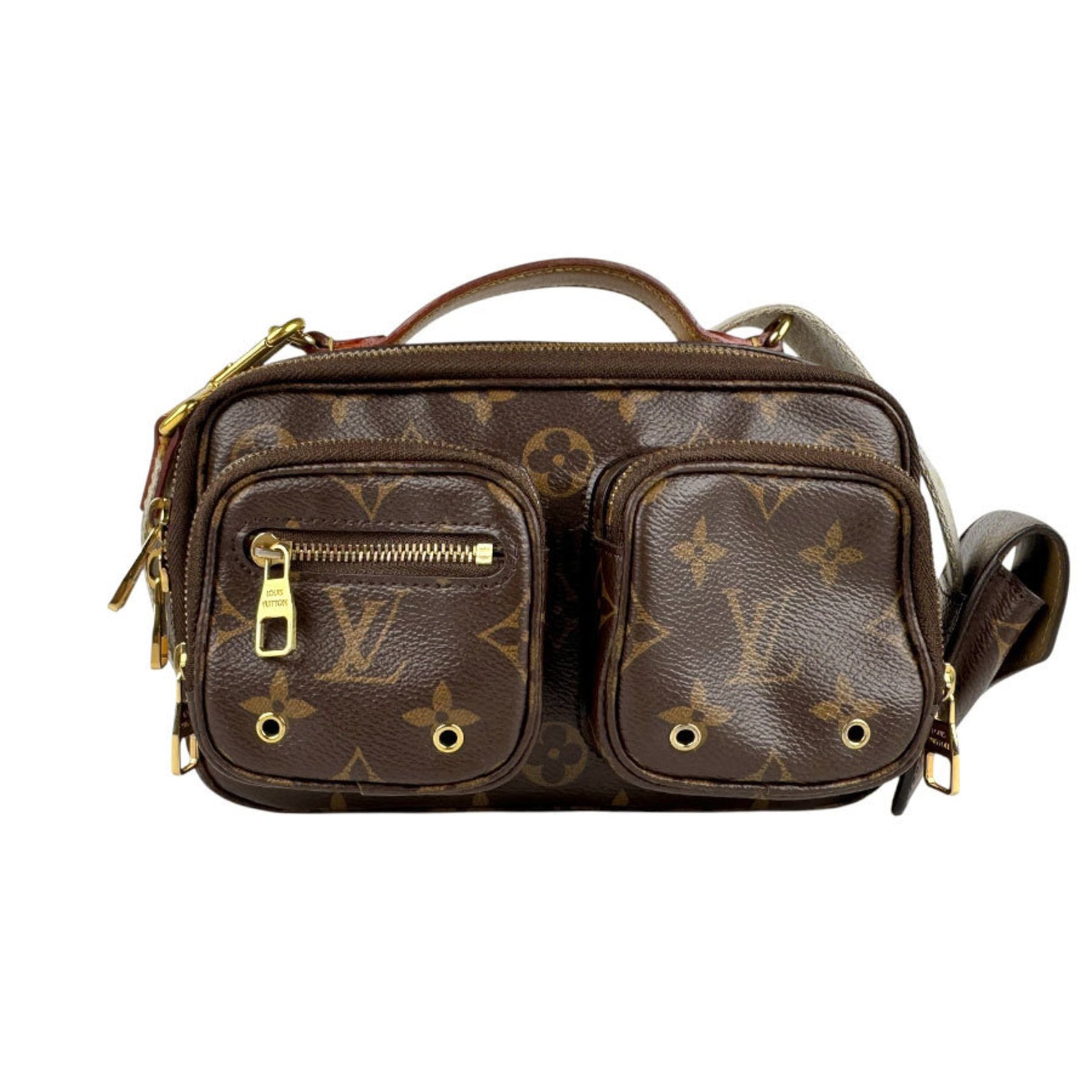 Louis Vuitton Monogram Utility Crossbody Shoulder Bag in Brown Canvas