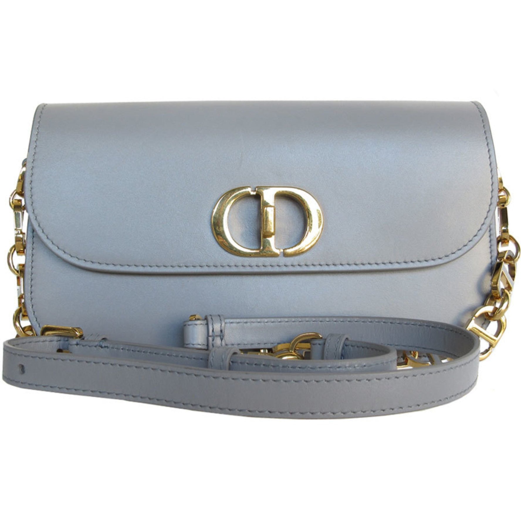 Christian Dior Shoulder Bag 30 Montaigne Leather Grey