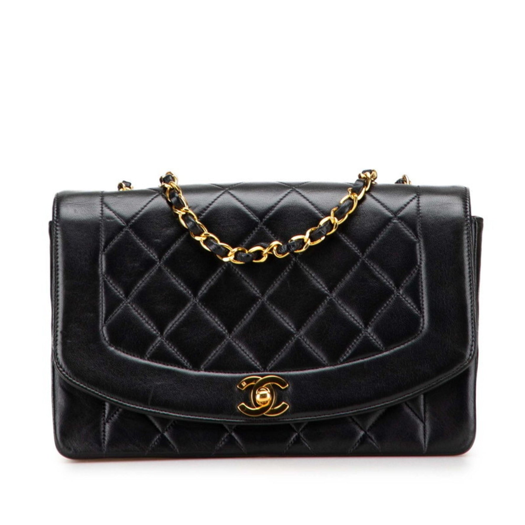 CHANEL Matelasse Diana 25 Chain Shoulder Bag in Lambskin with Gold Hardware