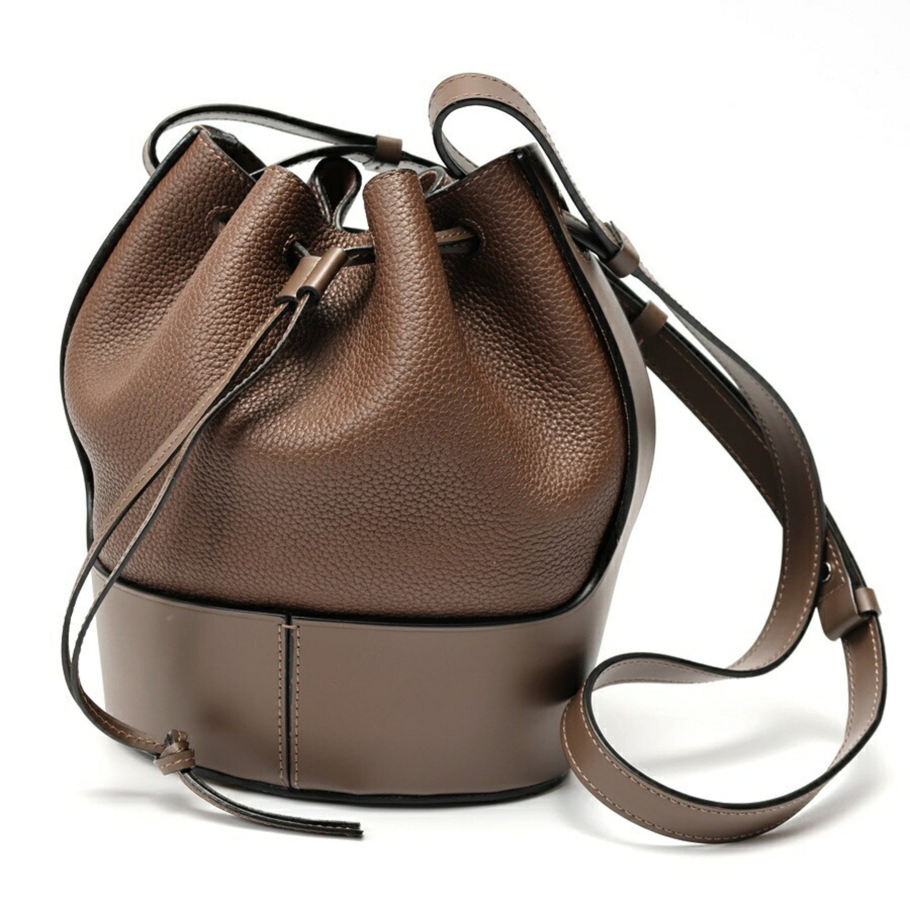 LOEWE Balloon Bag Small Shoulder Leather Dark Brown