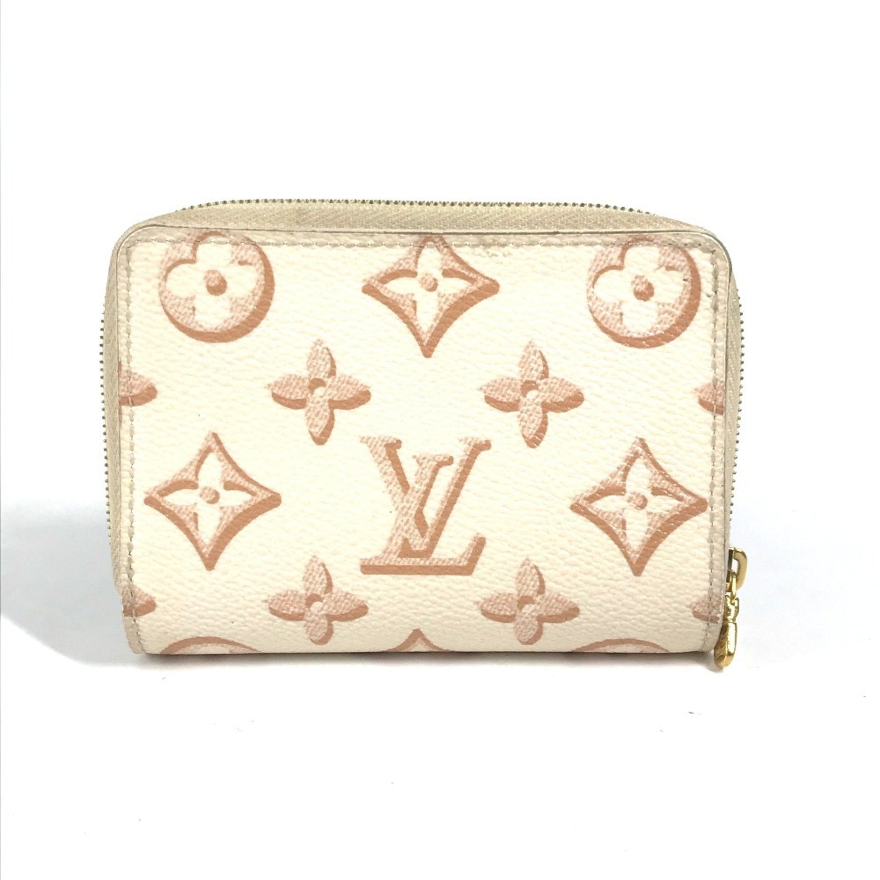 LOUIS VUITTON M81527 Monogram Portefeuille Lou Compact Wallet, Bi-fold Canvas, Women's, White