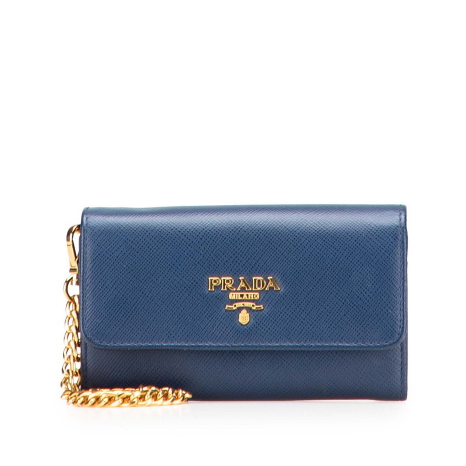 Prada Mini Wallet with Chain Strap Saffiano Leather