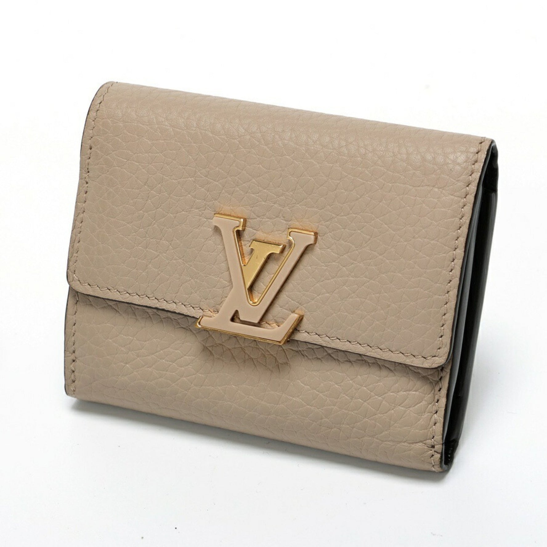 Louis Vuitton Portefeuille Capucines XS Tri-fold Wallet Taurillon Leather (Greige)