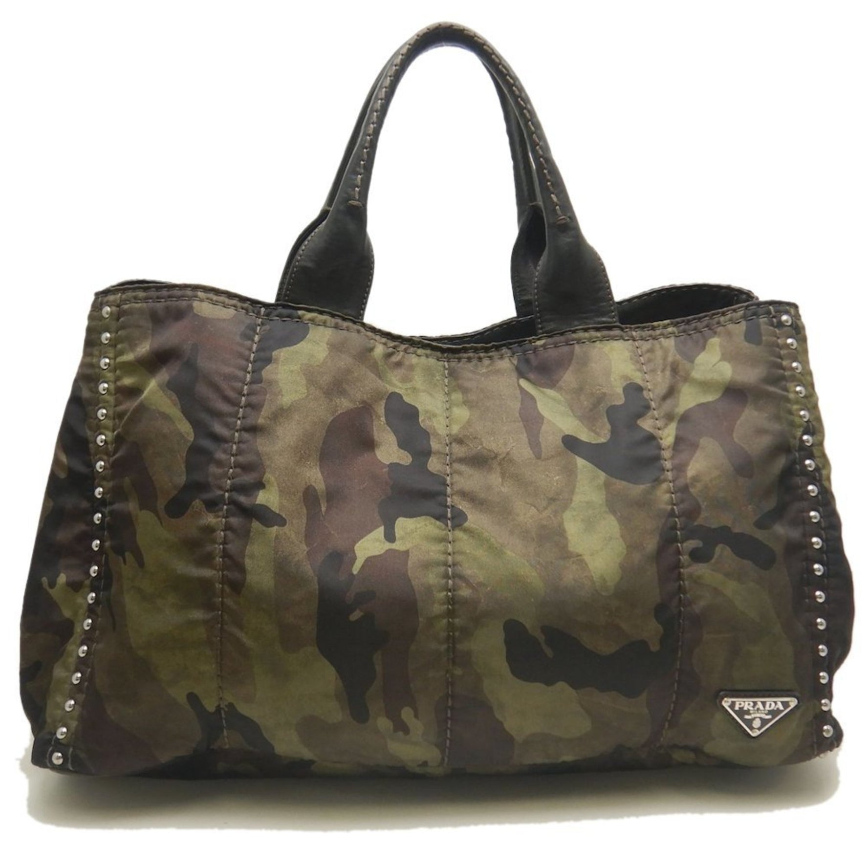 PRADA Tote Bag in Tessuto Nylon with Mimetico Camouflage Khaki