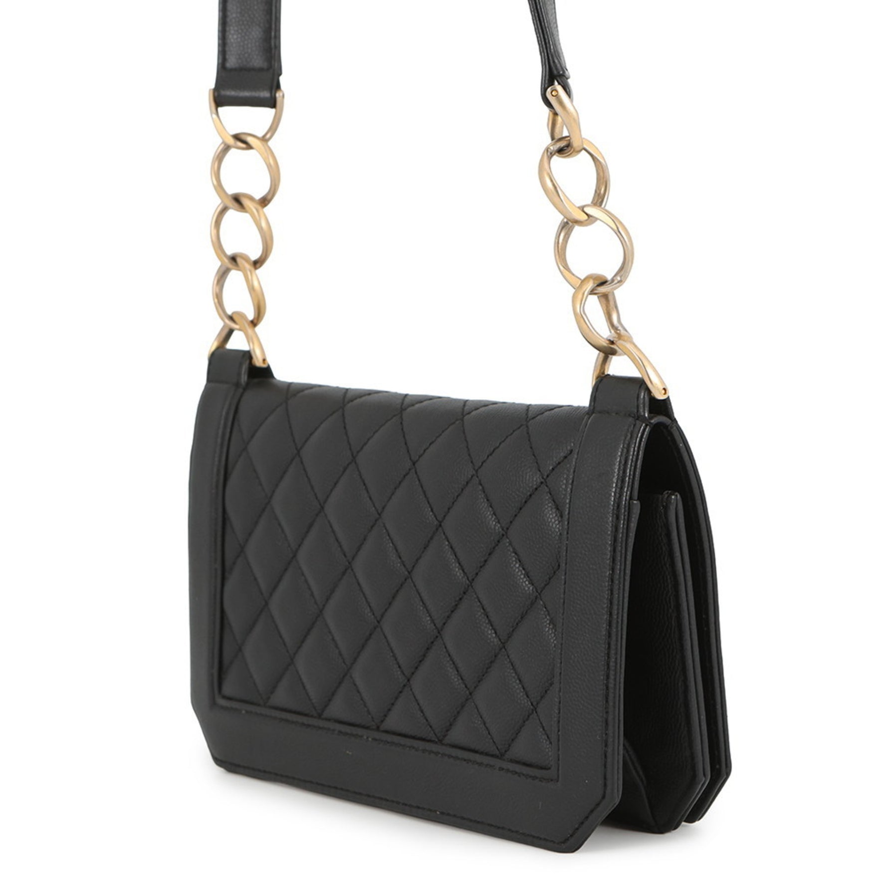 CHANEL Matelasse Shoulder Bag with Coco Mark and Caviar Leather