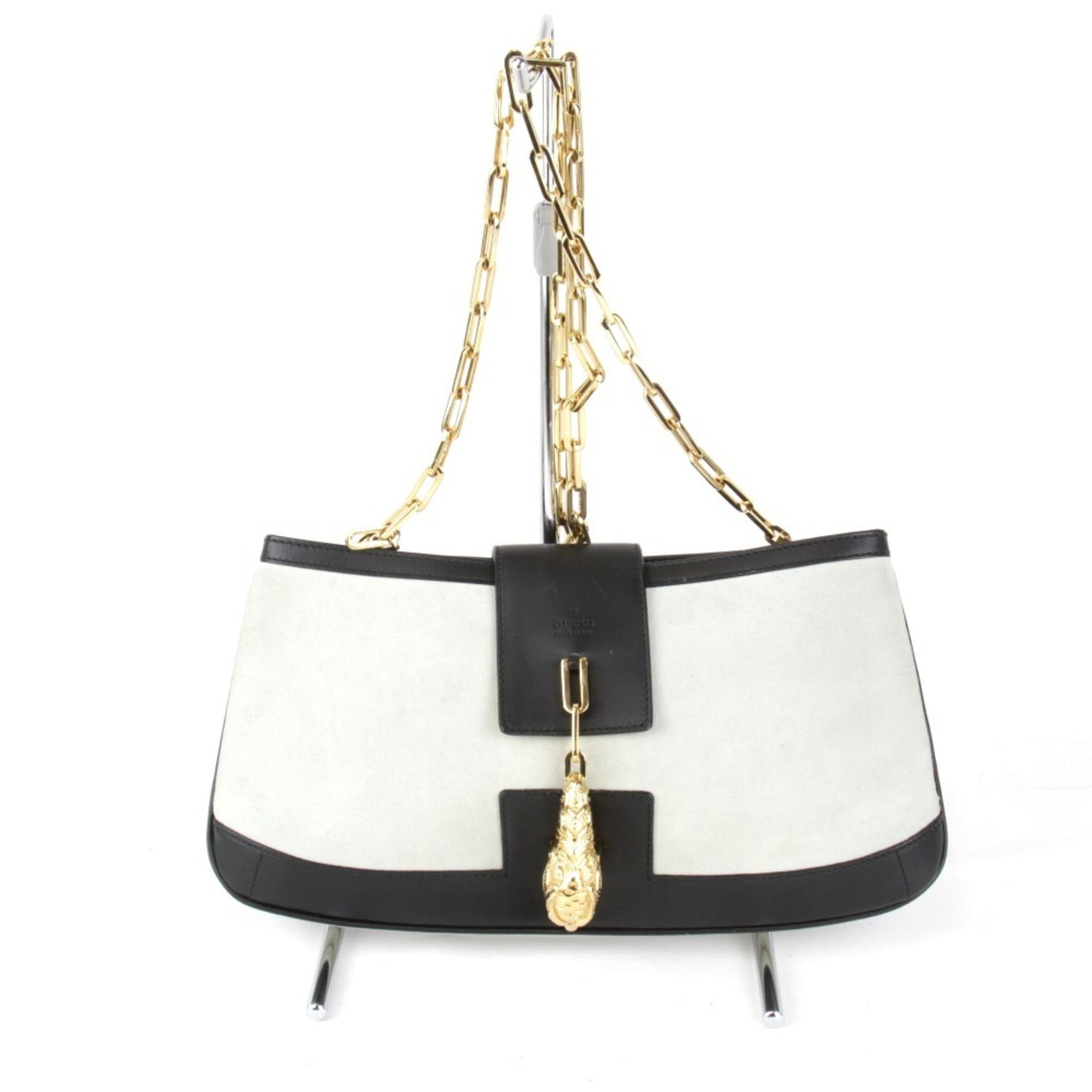 GUCCI 001-4110-001013 Shoulder Bag Suede White Women's
