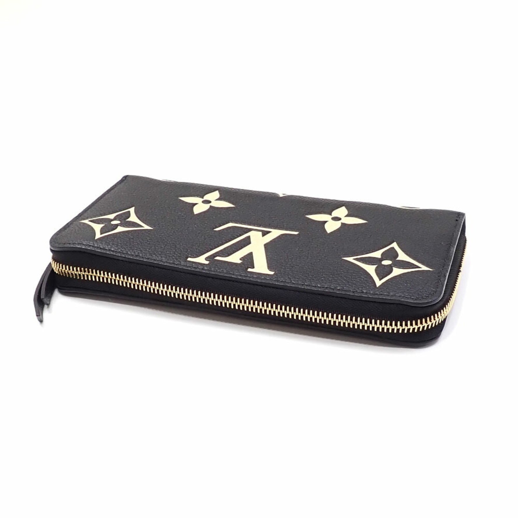 Louis Vuitton Monogram Empreinte Zippy Wallet, Black and Beige Two-Tone
