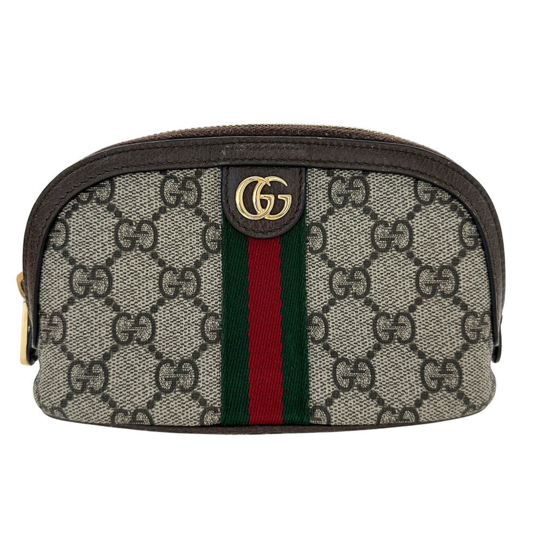 Gucci Women's Ophidia GG Supreme Canvas Pouch, Brown/Beige,