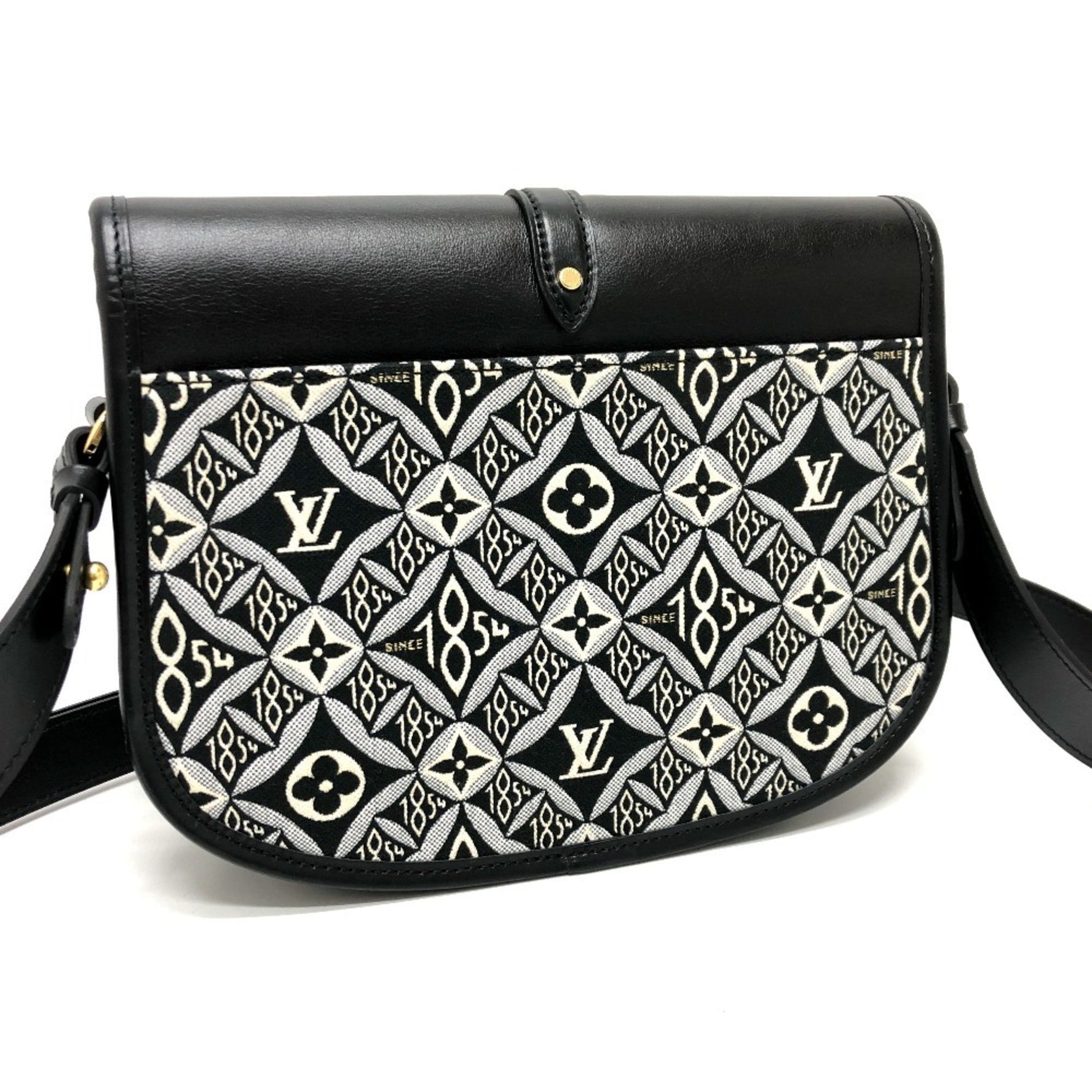 LOUIS VUITTON M57488 Since1854 Neo Saumur MM Shoulder Bag in Canvas/Leather, Women's, Black/Navy