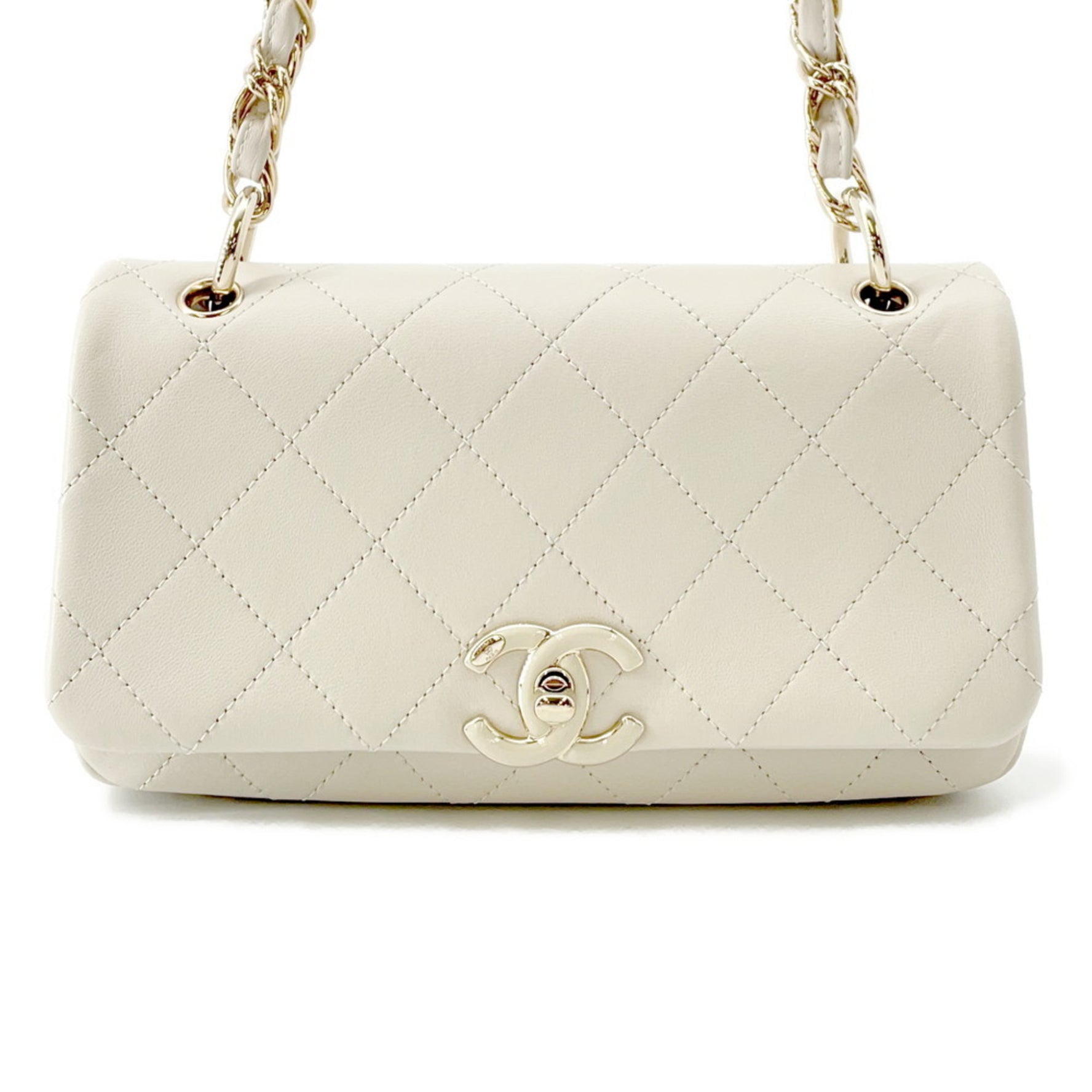 CHANEL Chain Shoulder Bag Matelasse Coco Mark Calf Leather