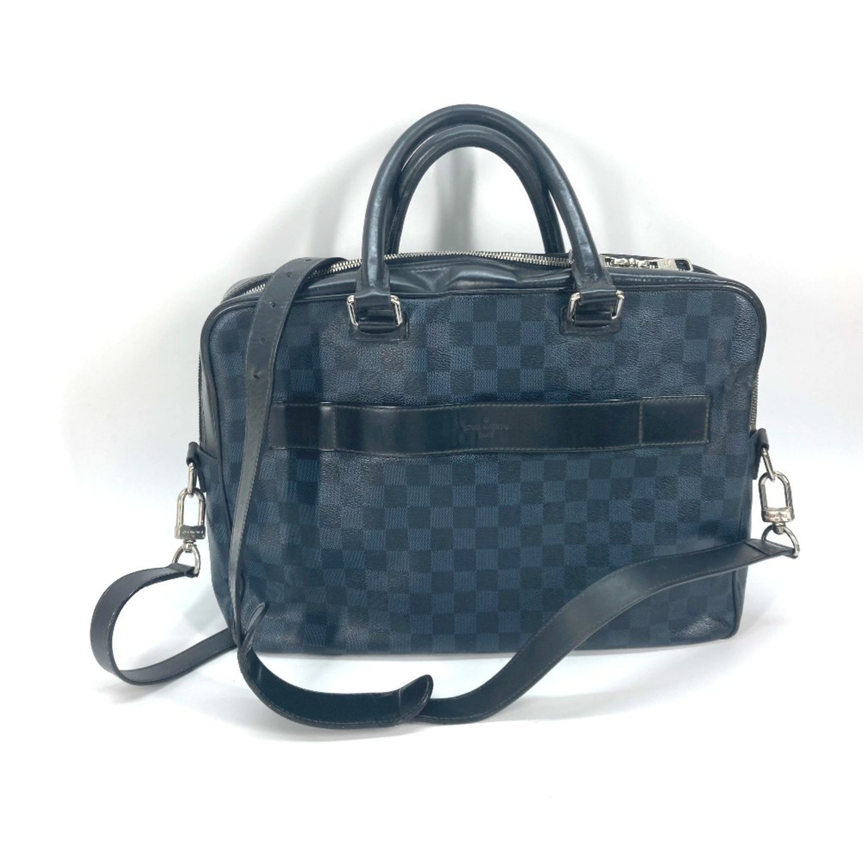 LOUIS VUITTON N41347 Damier Cobalt Porte-Document Business PDB 2AWY Handbag/Shoulder Bag/Business Bag in Canvas, Men's, Black
