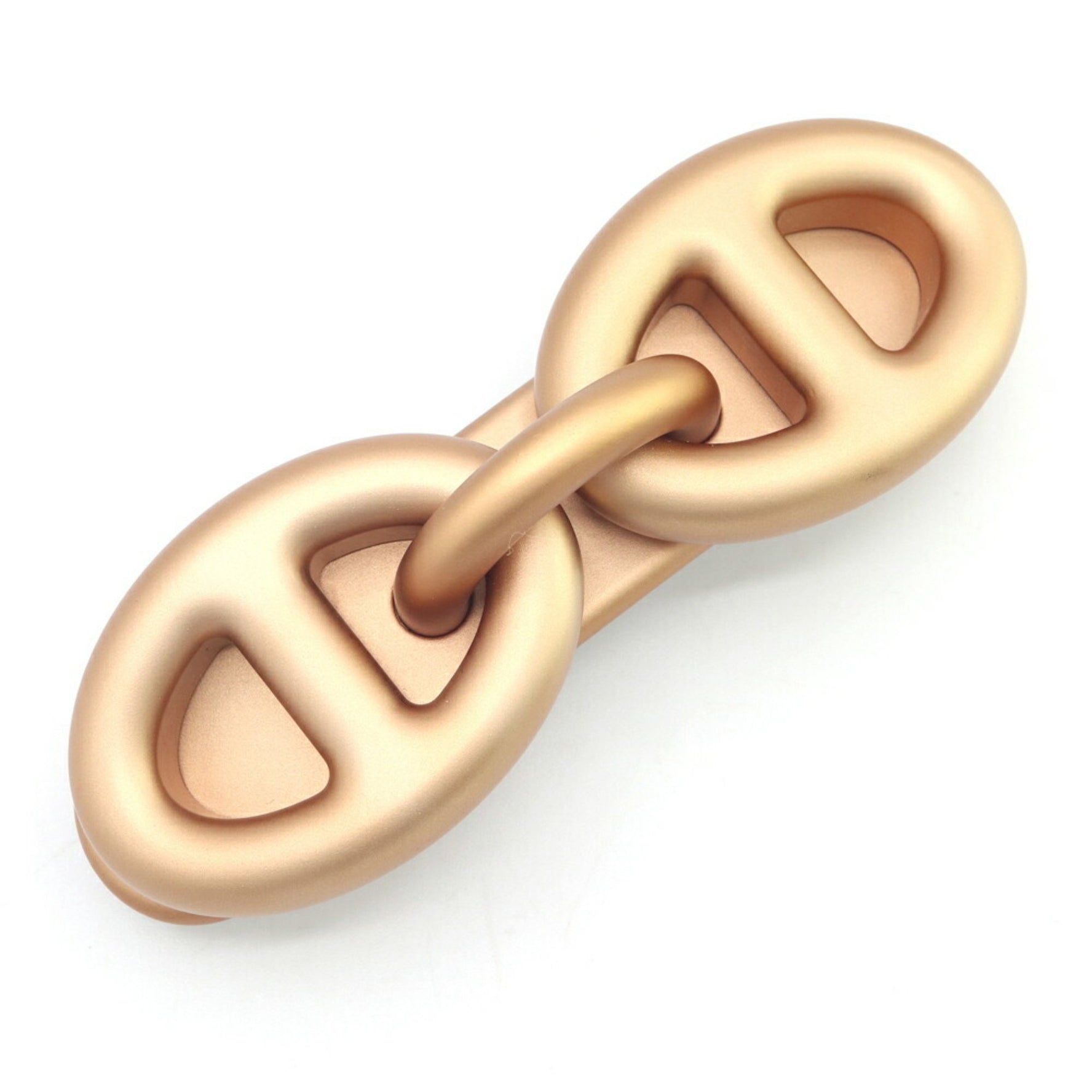 Hermes Hermès Tori Maillon GM Barrette Biscuit Metal Chaine d'Ancre Hair Clip, Matte Gold