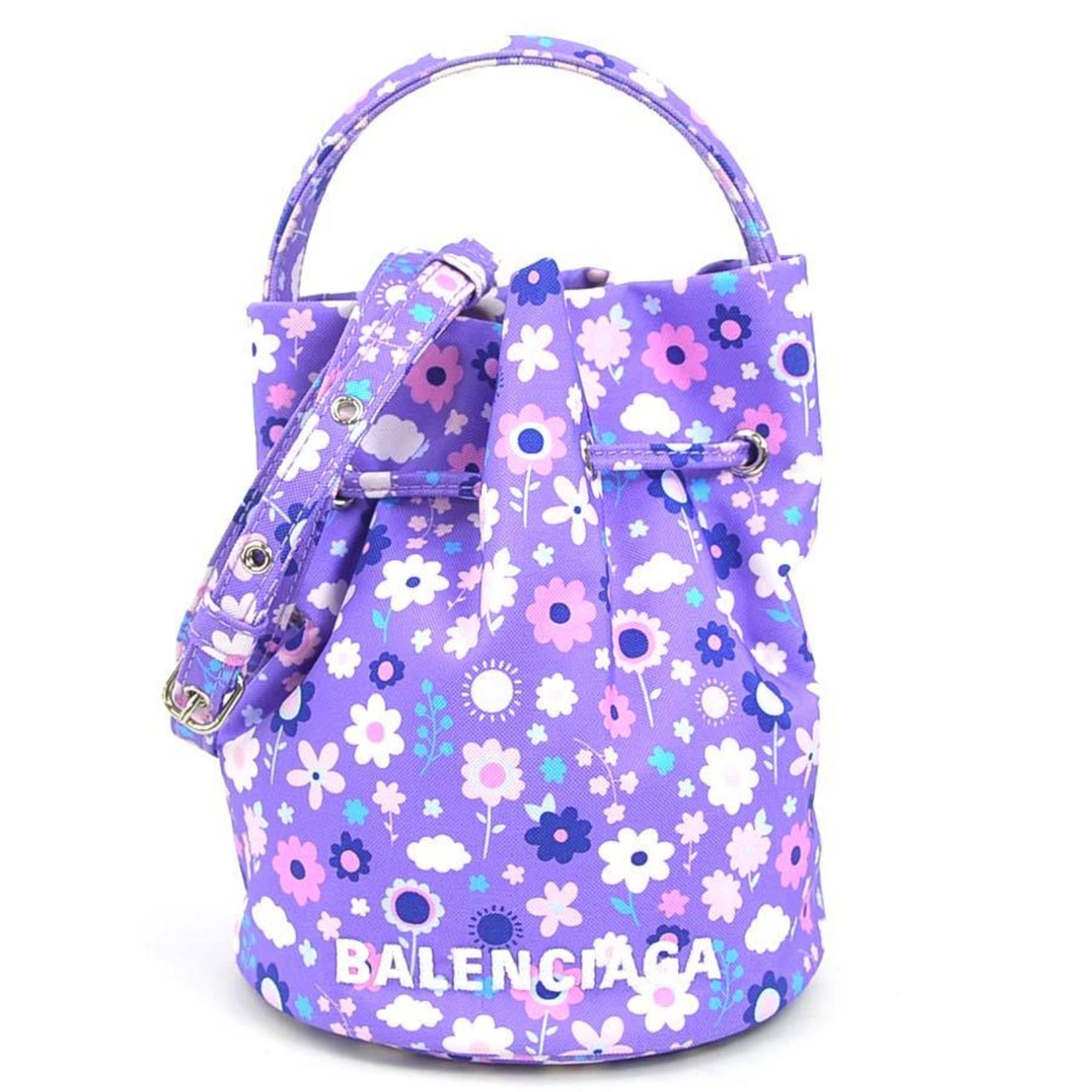 BALENCIAGA Handbag Shoulder Bag Wheel XS Nylon Canvas Purple x Multicolor Women's r10552g