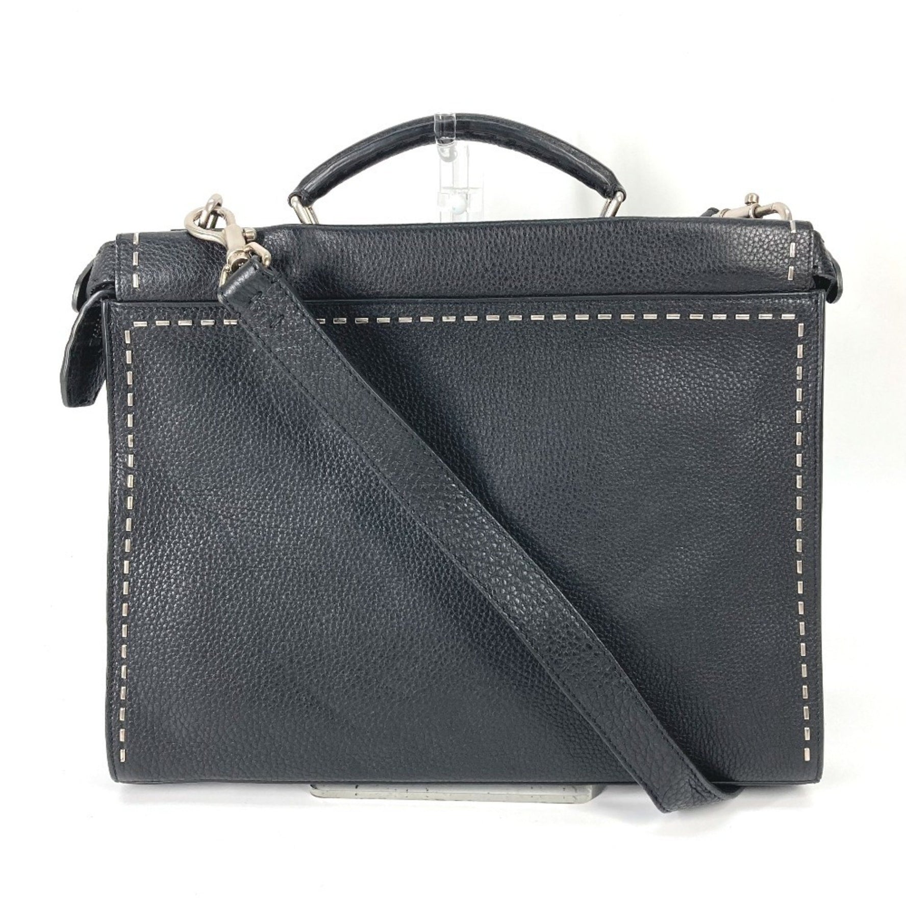 FENDI Selleria Peekaboo Iconic Fit Shoulder Bag, Business Tote Handbag, Leather, Men's