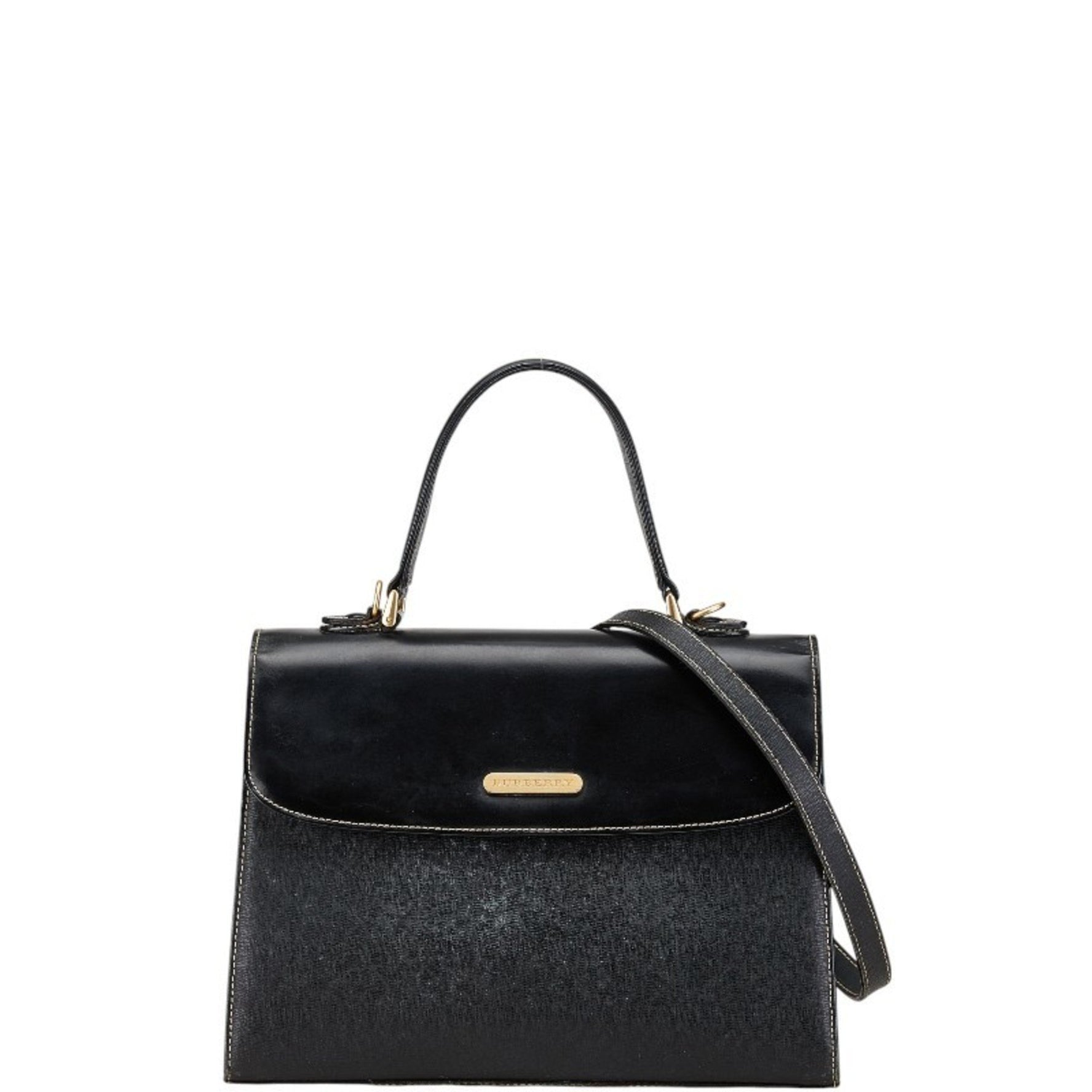 Burberry Nova Check Handbag Shoulder Bag Leather