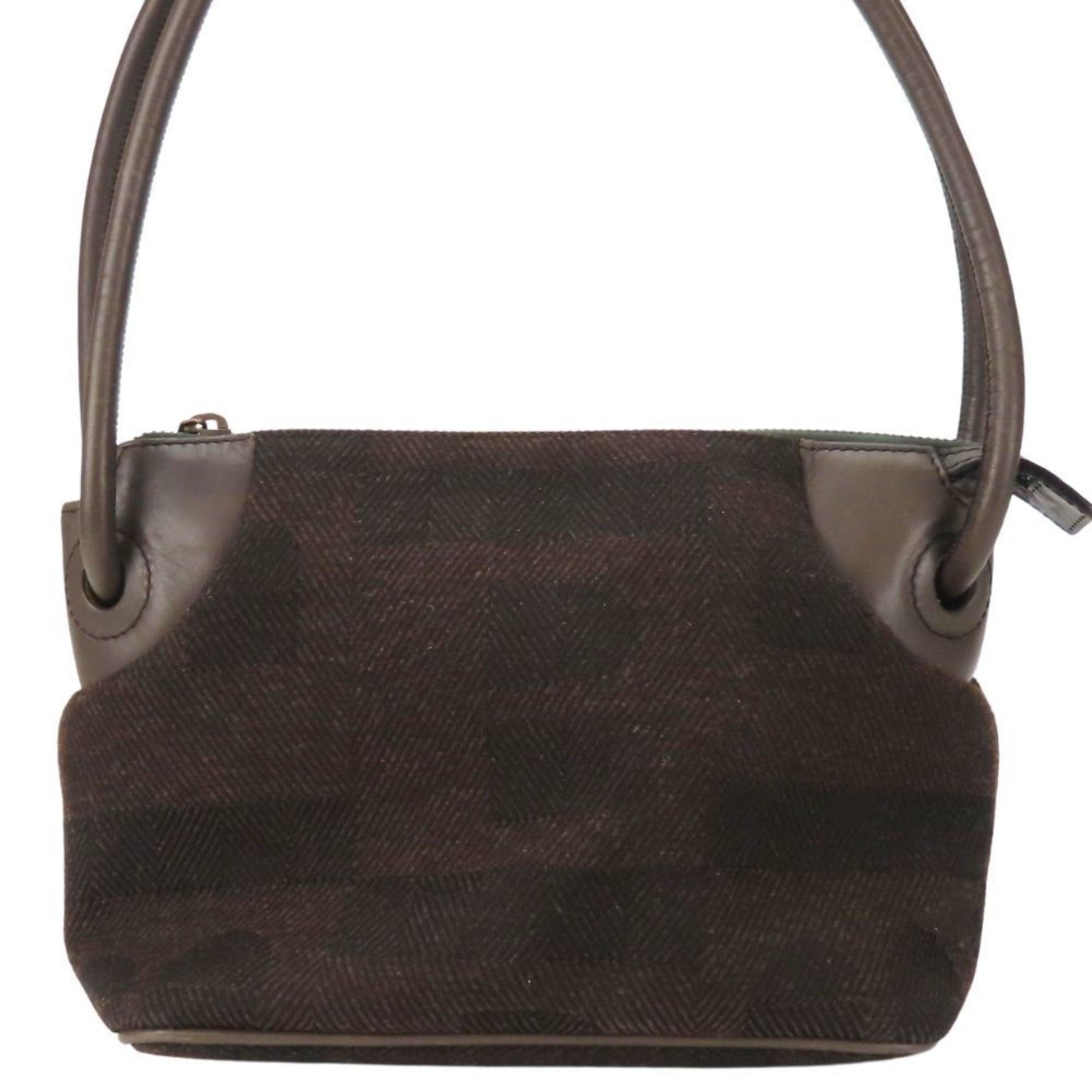 BALLY handbag wool leather brown ladies