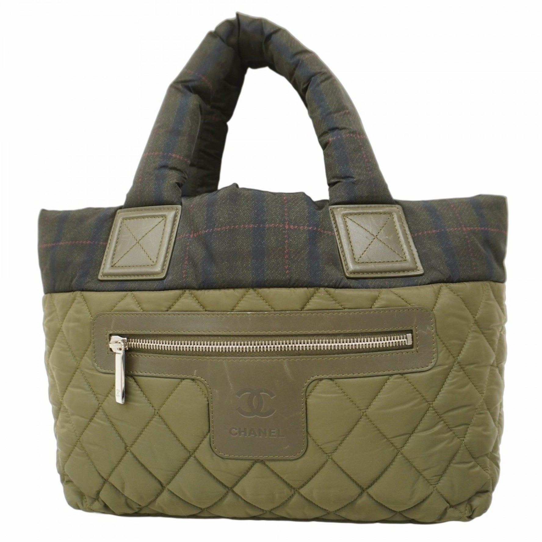 Chanel Coco Cocoon Nylon Khaki Tote Bag for Women