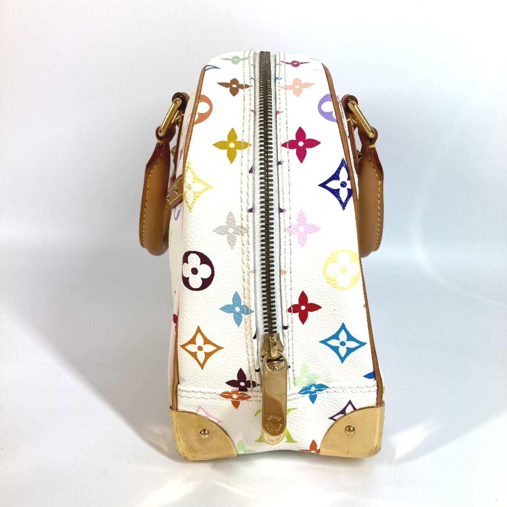 Louis Vuitton Monogram Multicolor Trouville Bag Mini Boston Handbag Canvas Blanc White