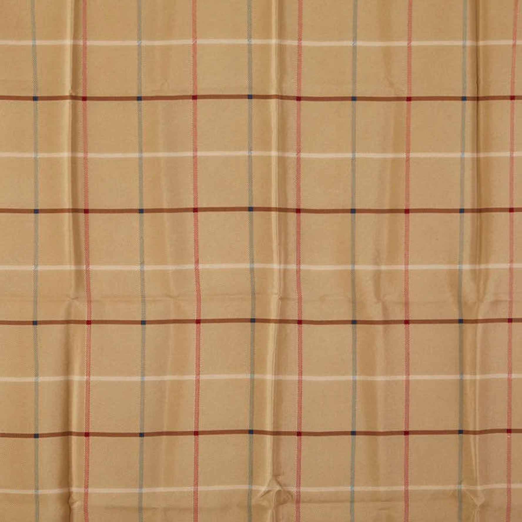 Burberry Check Scarf, Silk, Brown, Beige, Multicolor