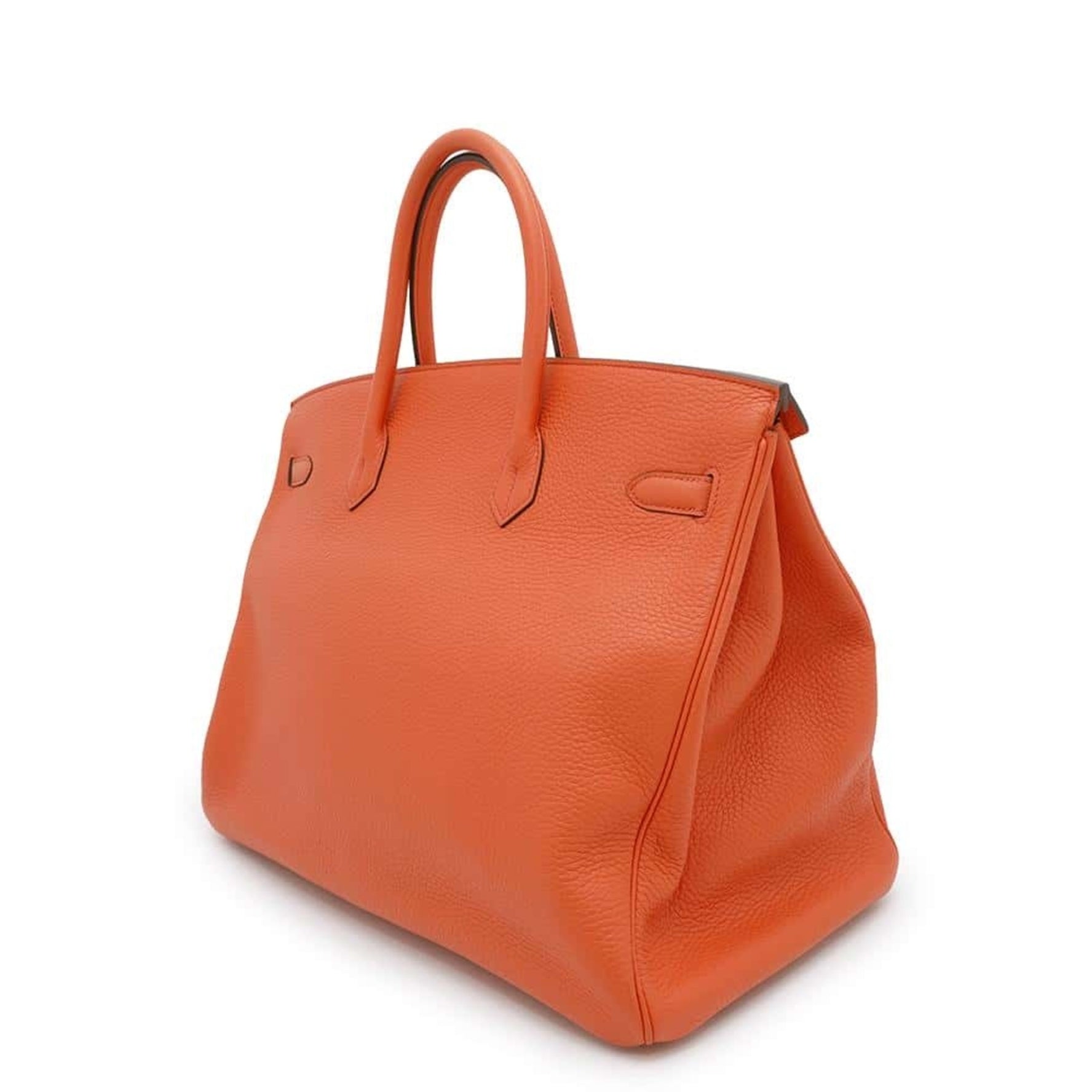 Hermes Birkin 40 Orange Poppy Taurillon Clemence T Stamp HERMES Handbag