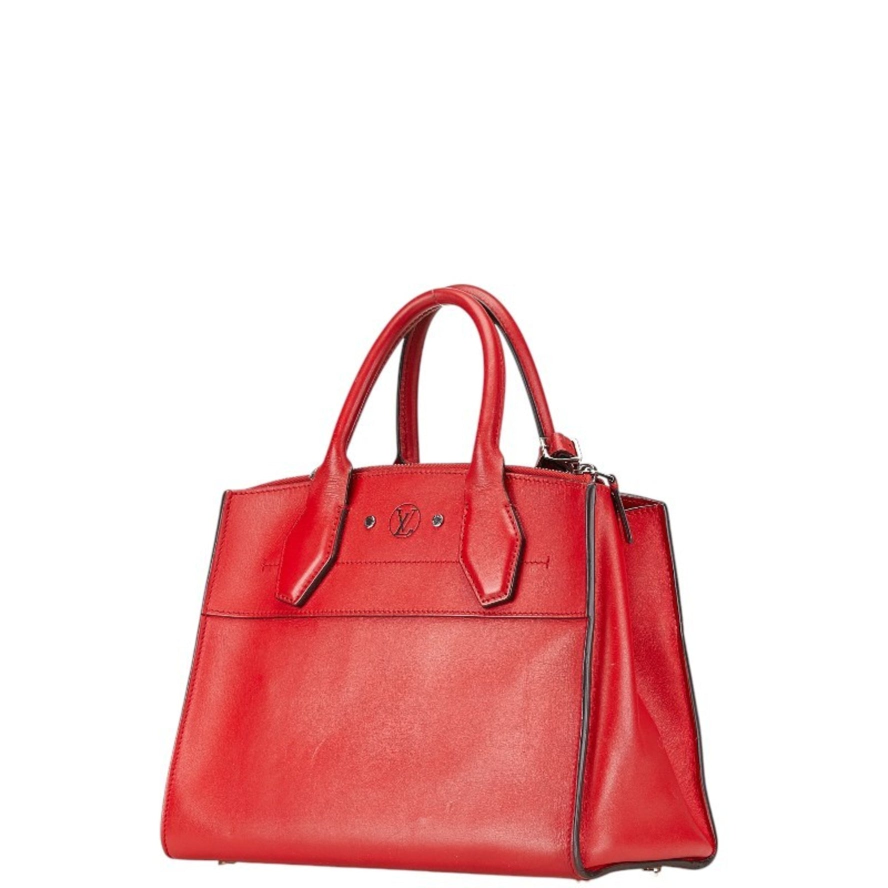 Louis Vuitton City Steamer PM Handbag Shoulder Bag Rouge Red Leather