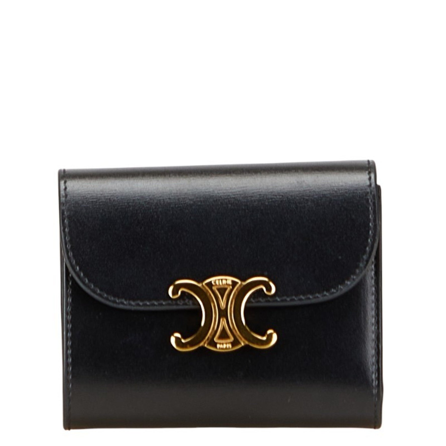 Celine Triomphe Tri-fold Wallet Leather