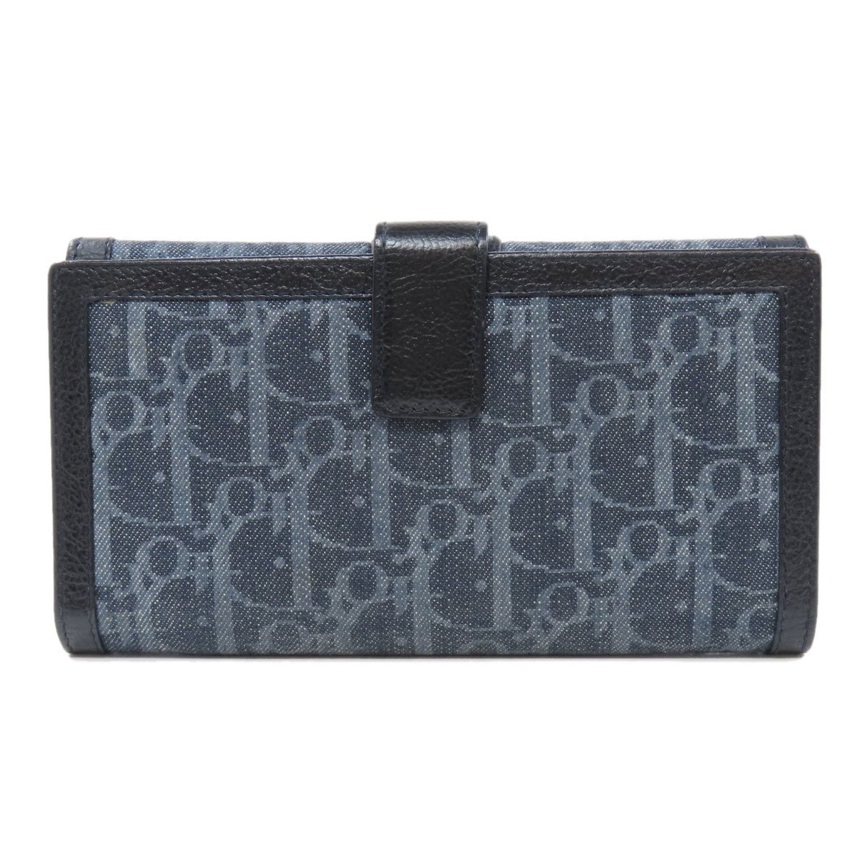 Christian Dior Trotter Pattern Long Wallet Denim