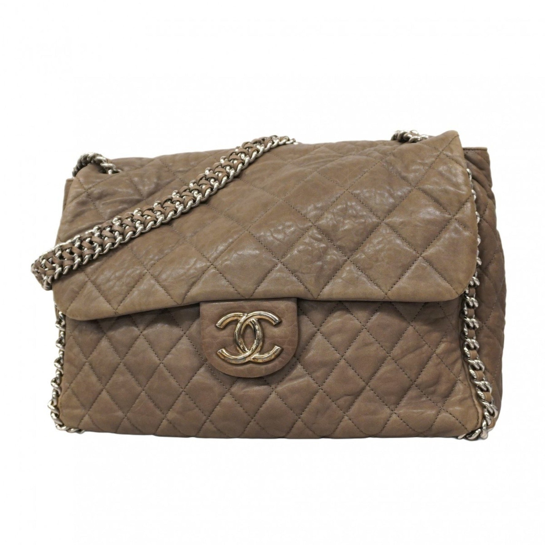 Chanel Deca Matelasse Shoulder Bag with Chain Bag, Leather