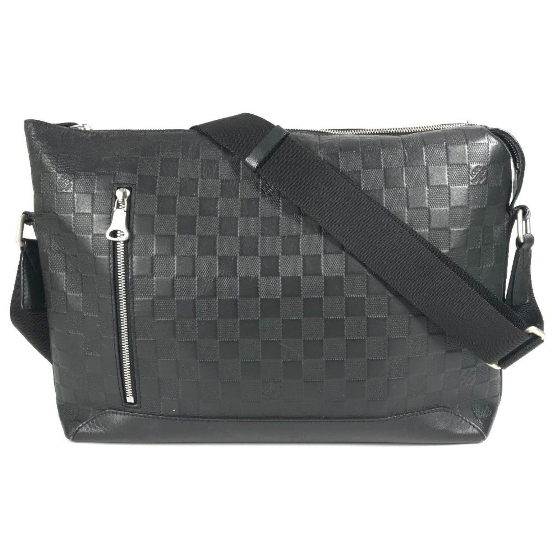 LOUIS VUITTON Damier Infini Discovery Messenger MM Bag Shoulder Leather Unisex Noir Black