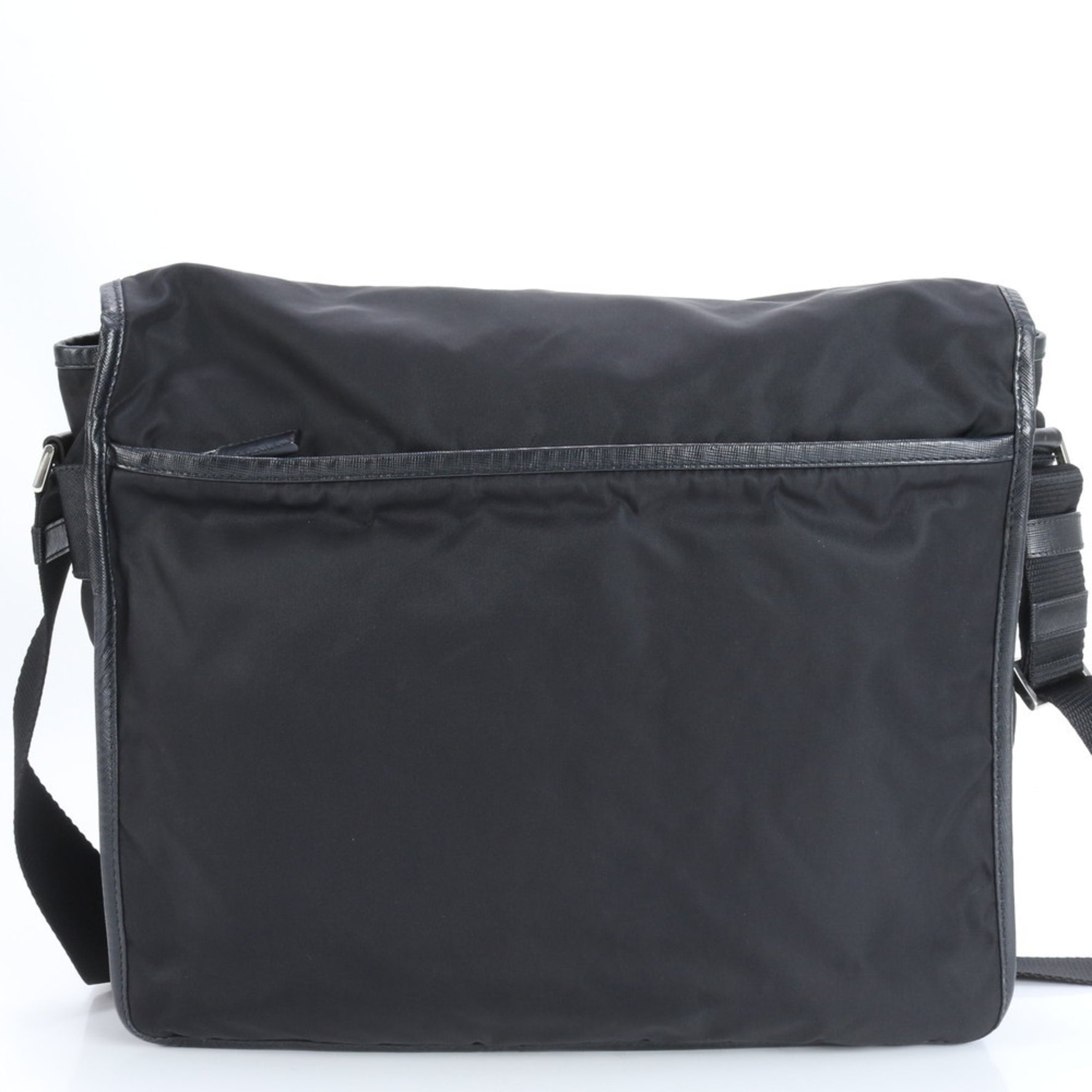 Prada Tessuto Nylon Triangle Logo Leather Shoulder Messenger Bag