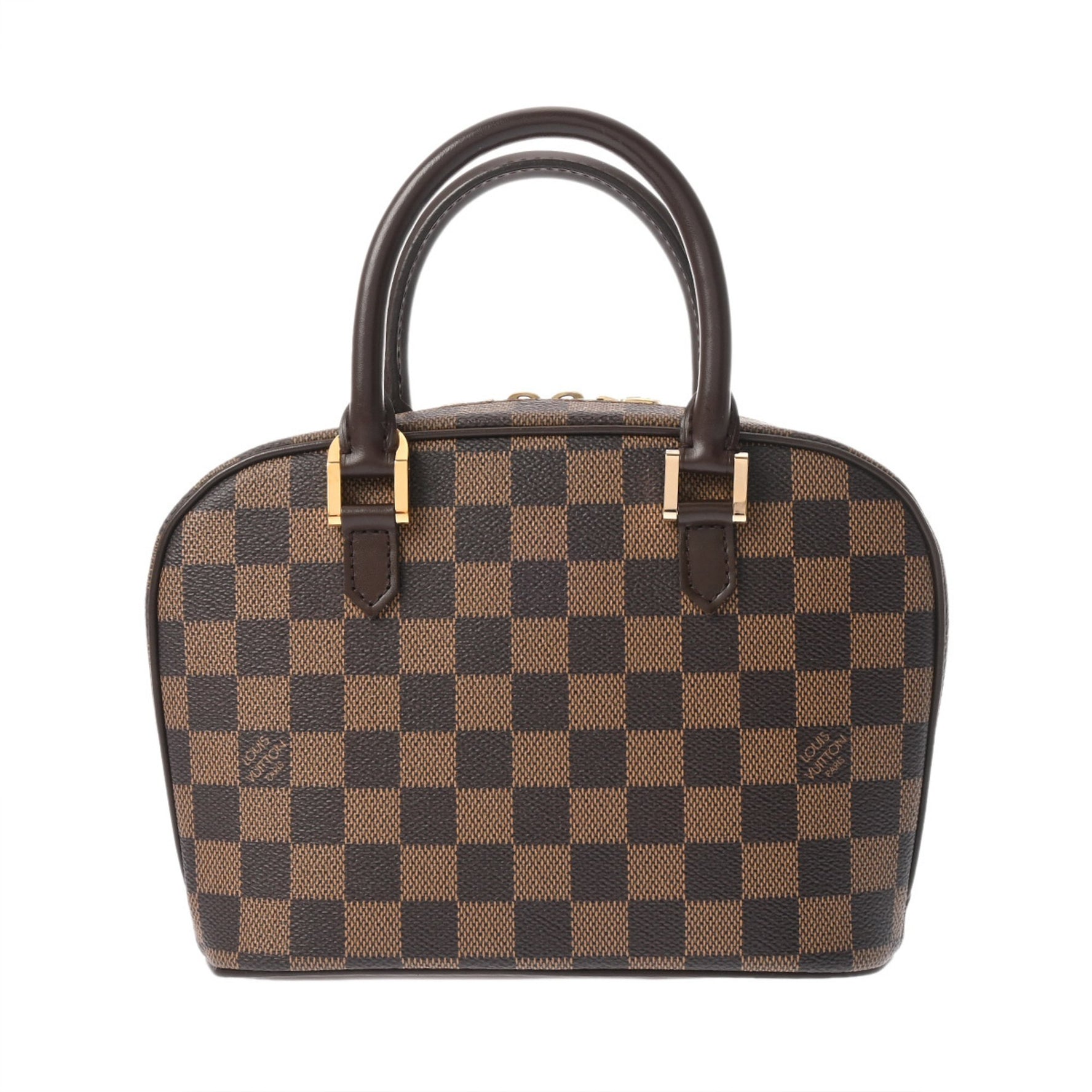 LOUIS VUITTON Damier Saria Mini Brown Canvas Handbag, A Rank, Pre-owned, Ginzo