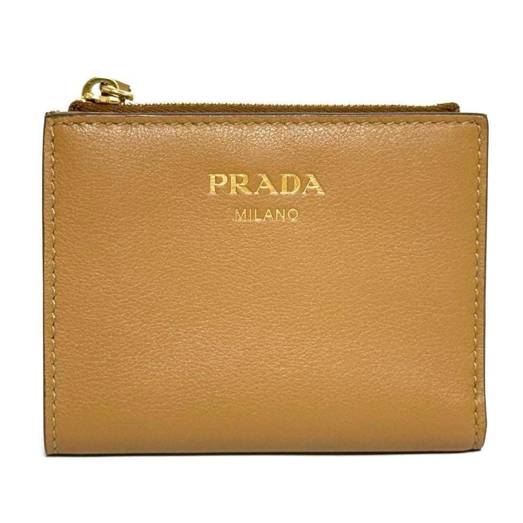 Prada Women's and Men's Bi-fold Wallet in Soft Grain Leather