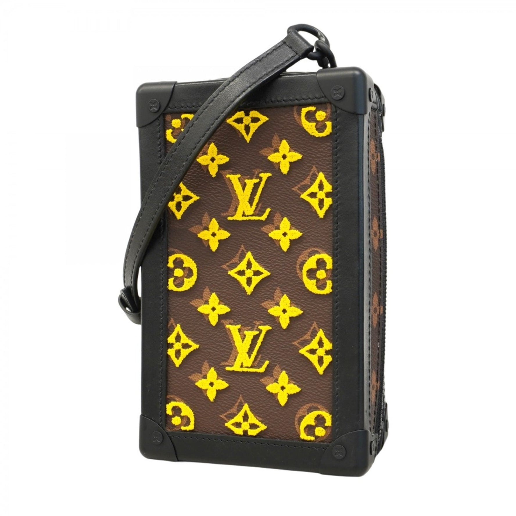 Louis Vuitton Monogram Tuftage Vertical Soft Trunk Shoulder Bag Brown and Yellow